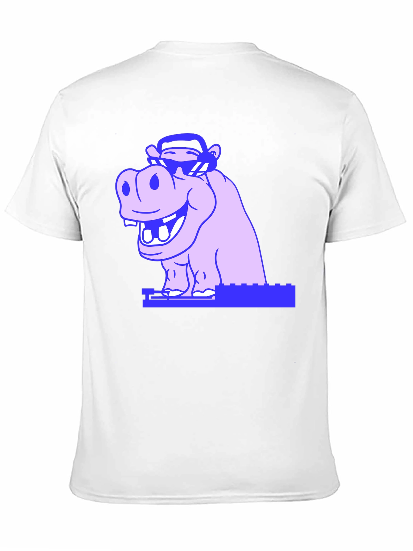 Black Cool Hippo Graphic Tee - Unisex Black T-Shirt view 11
