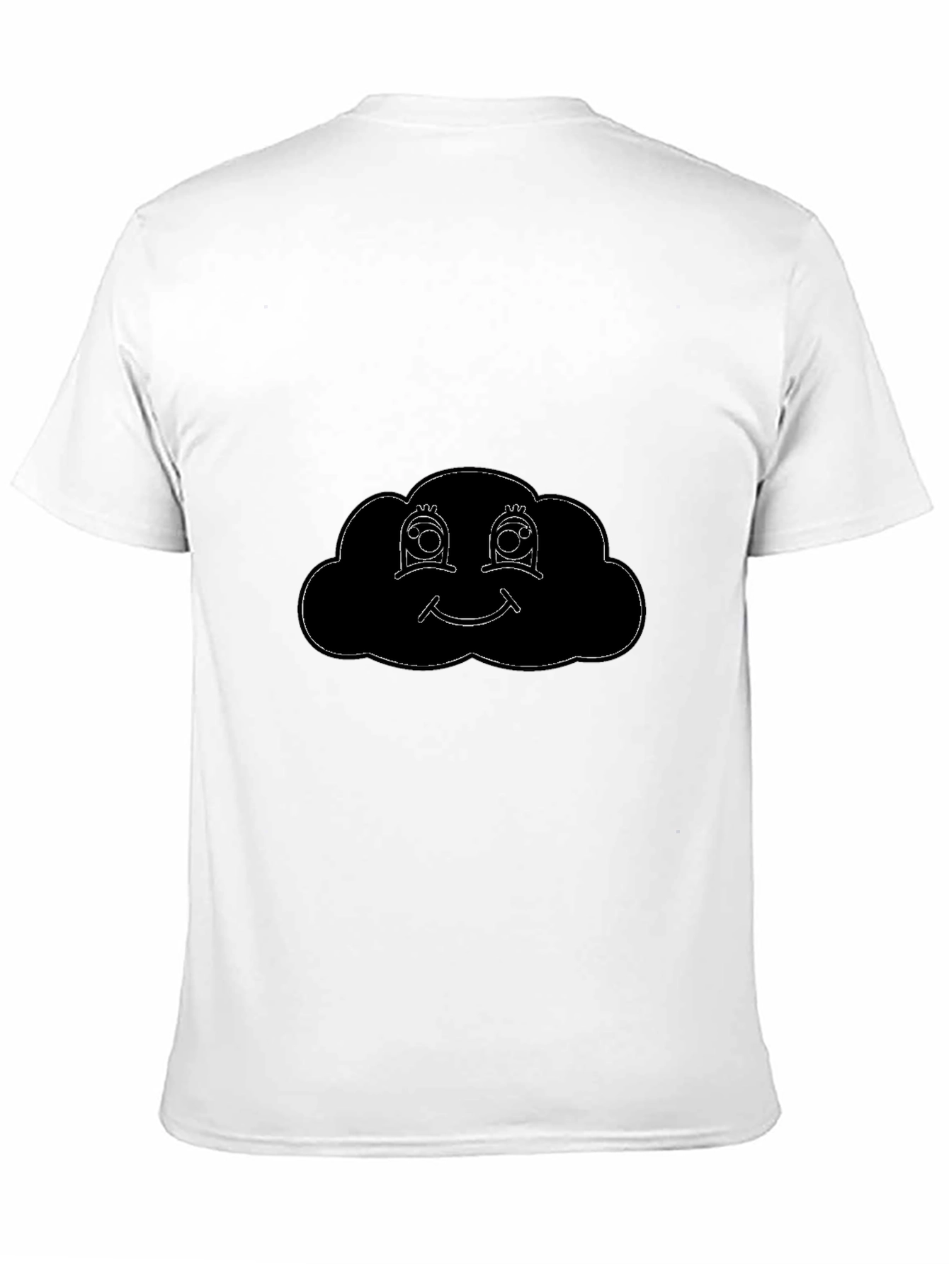 Black Smiling Cloud Graphic Tee - Black Cotton Comfort view 11