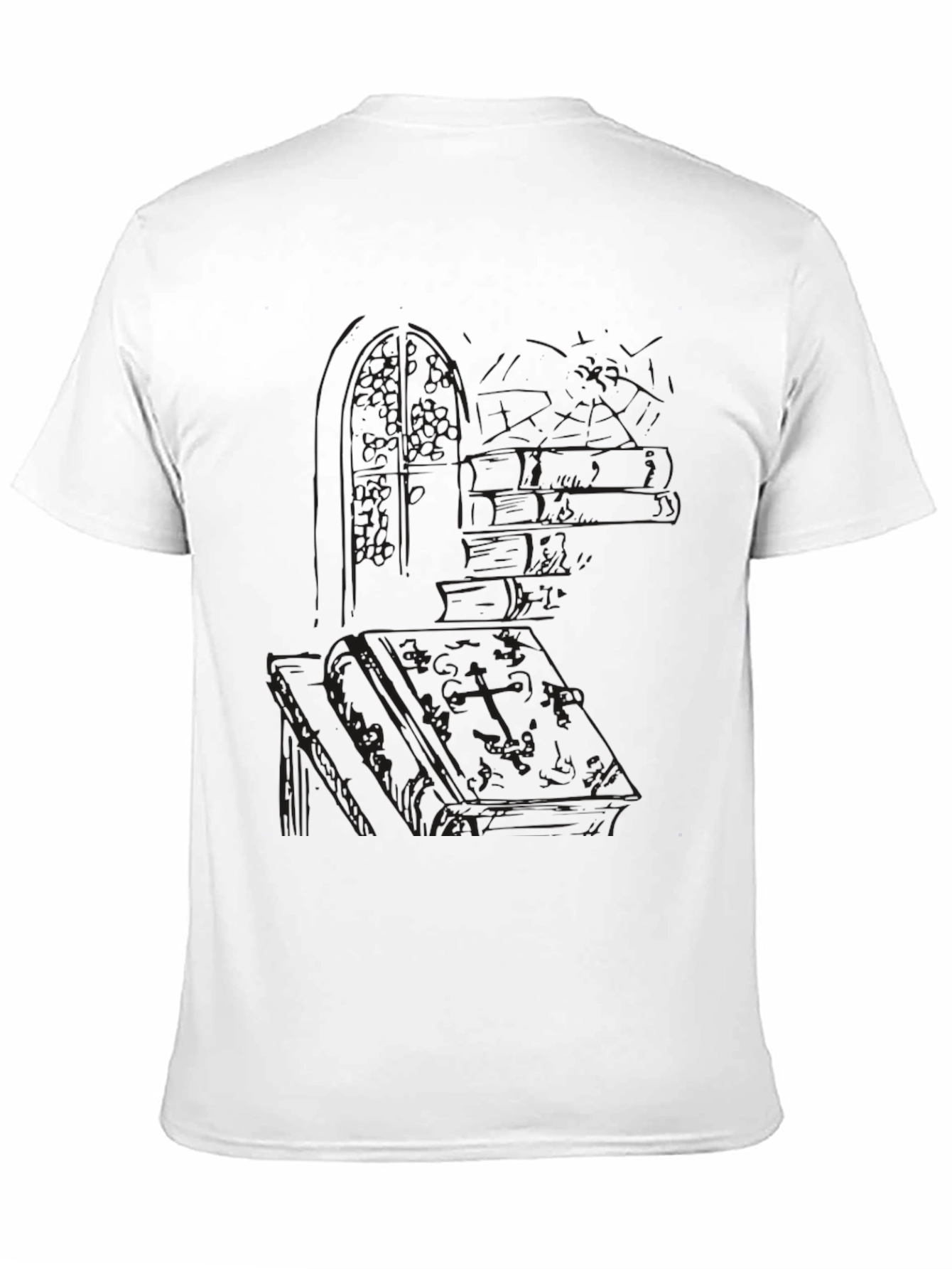 Black Men's Black Gothic Book T-Shirt view 11