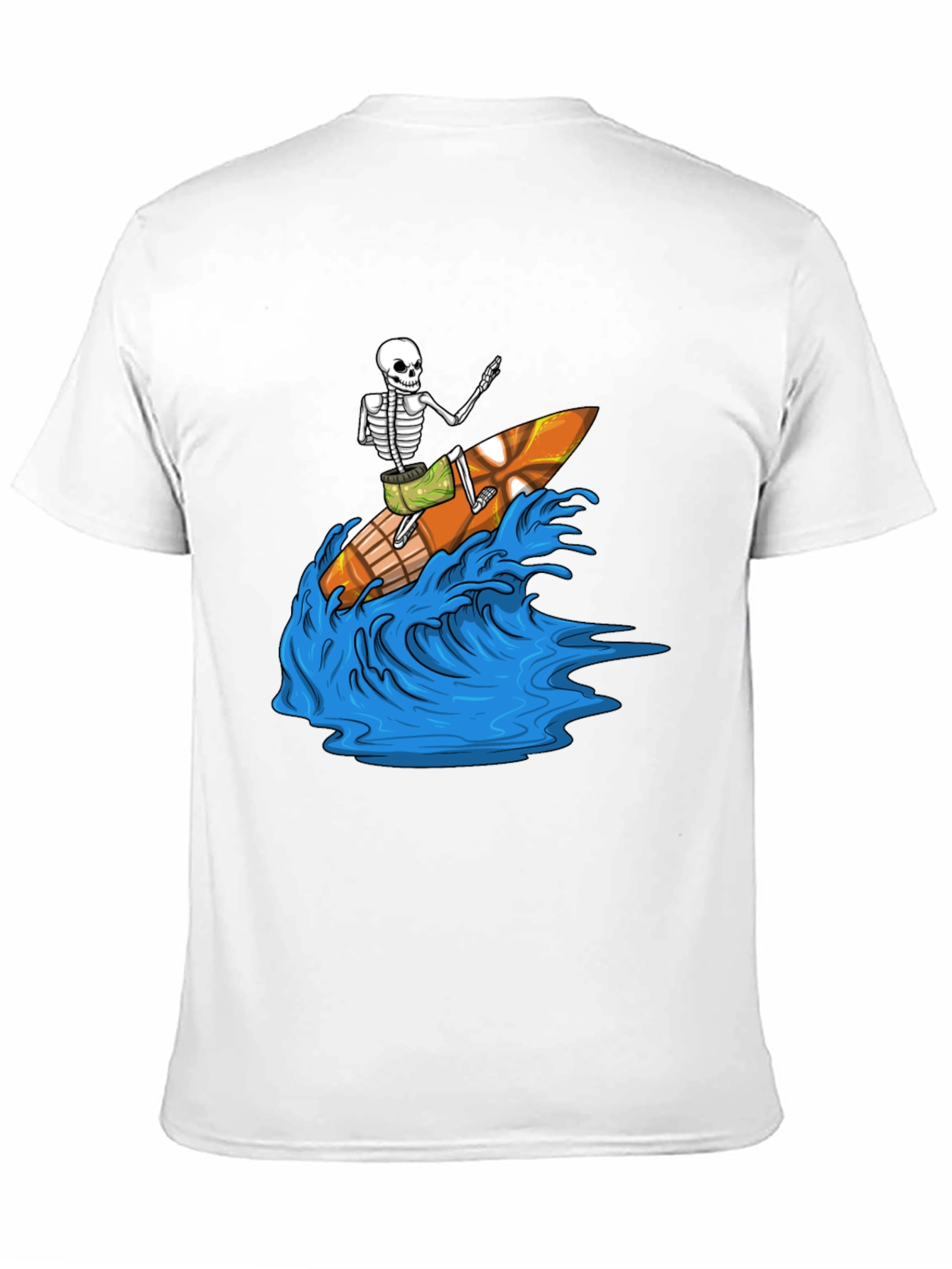 Black Surfing Skeleton Graphic Tee - Black view 11