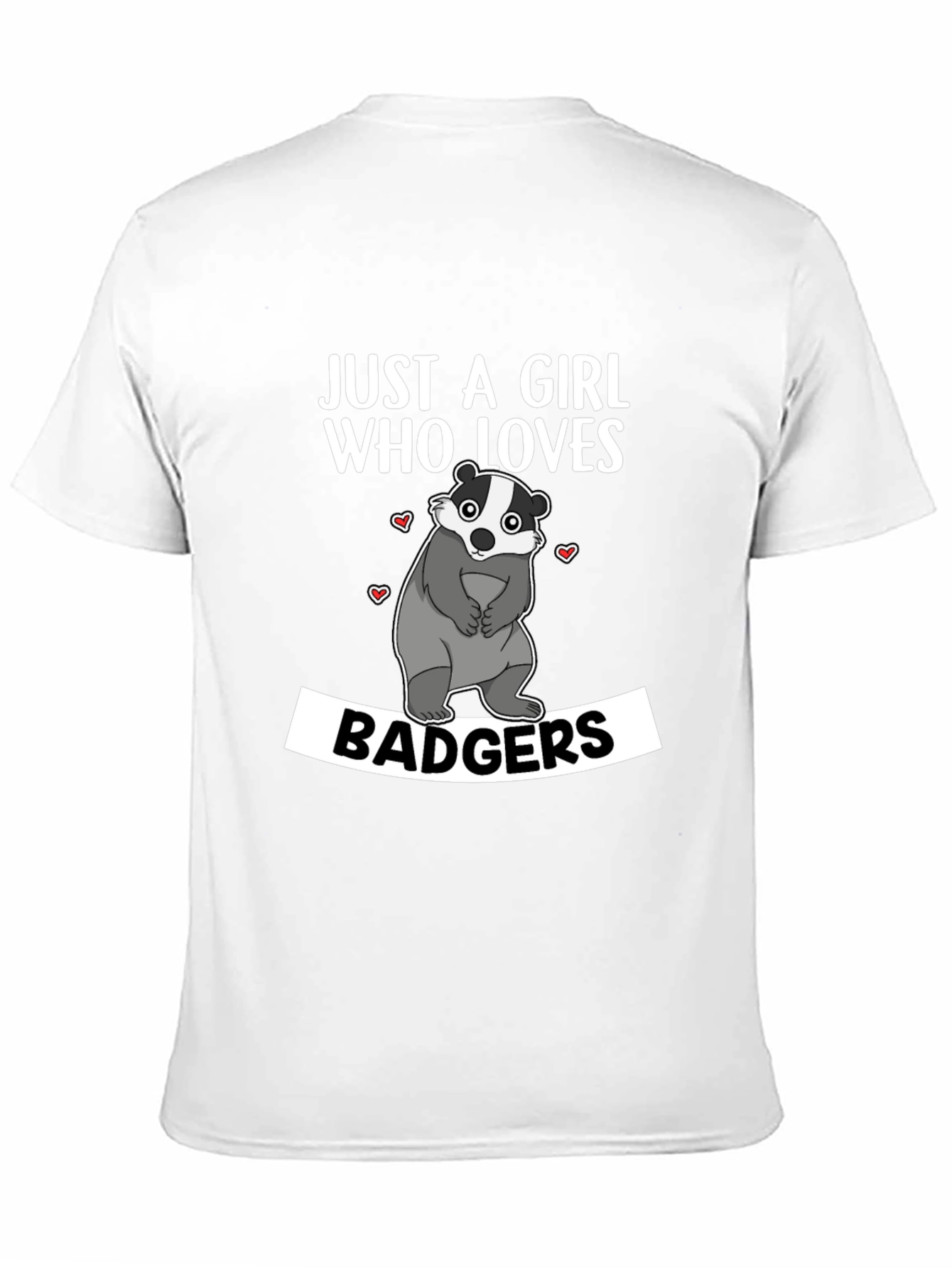 Black Just A Girl Who Loves Badgers T-Shirt view 11