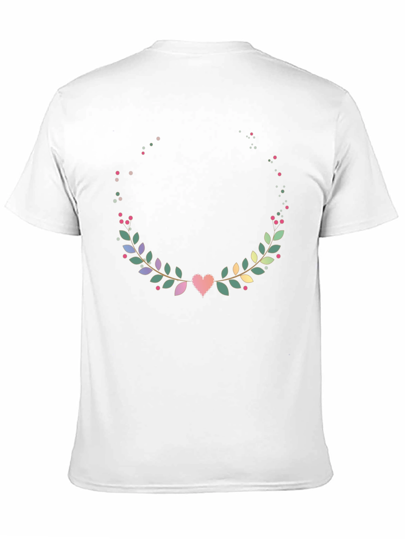 Black Floral Heart Wreath T-Shirt - Stylish Graphic Tee view 11