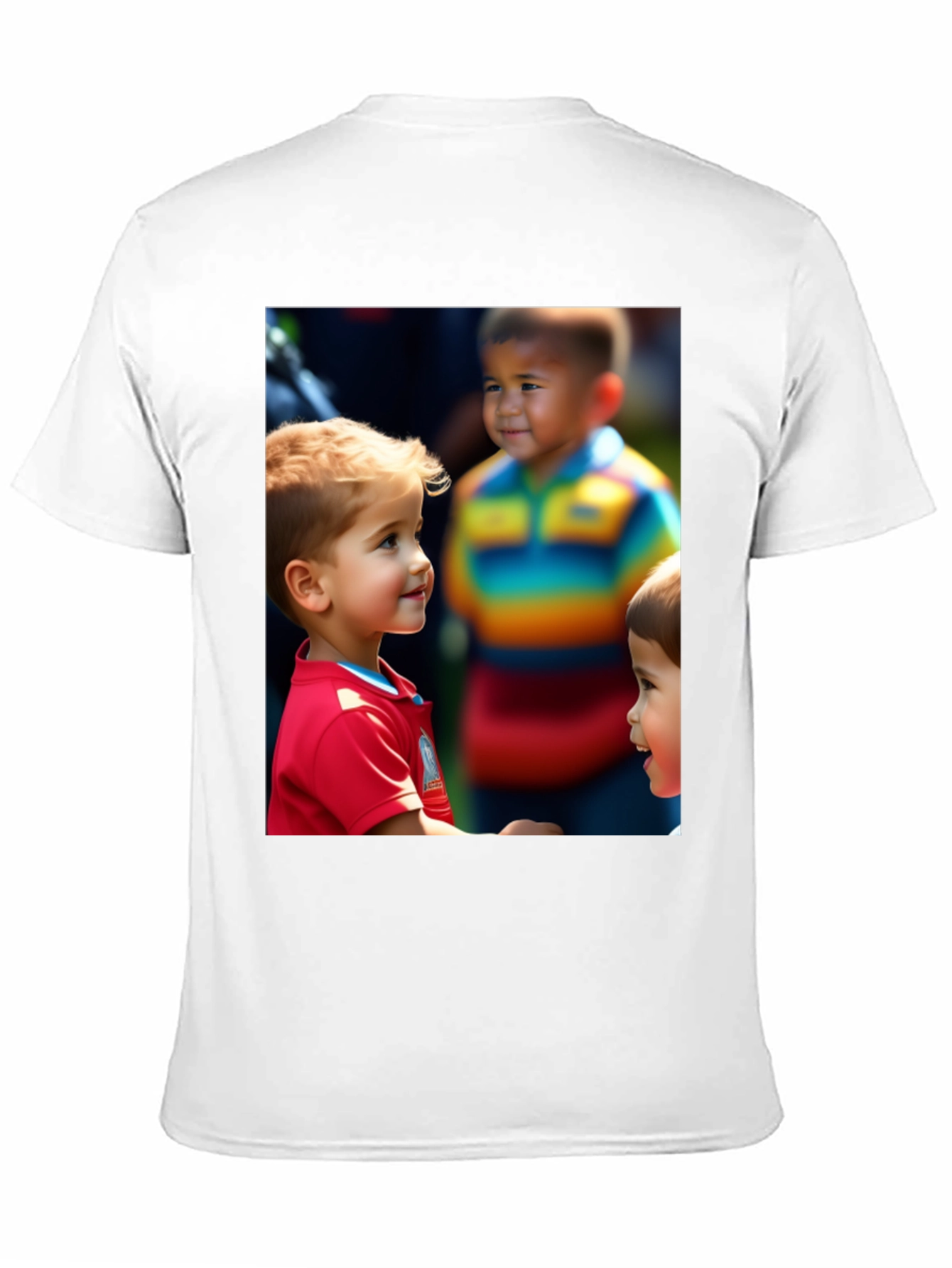 Black Unique T-Shirt with Adorable Children Print view 11