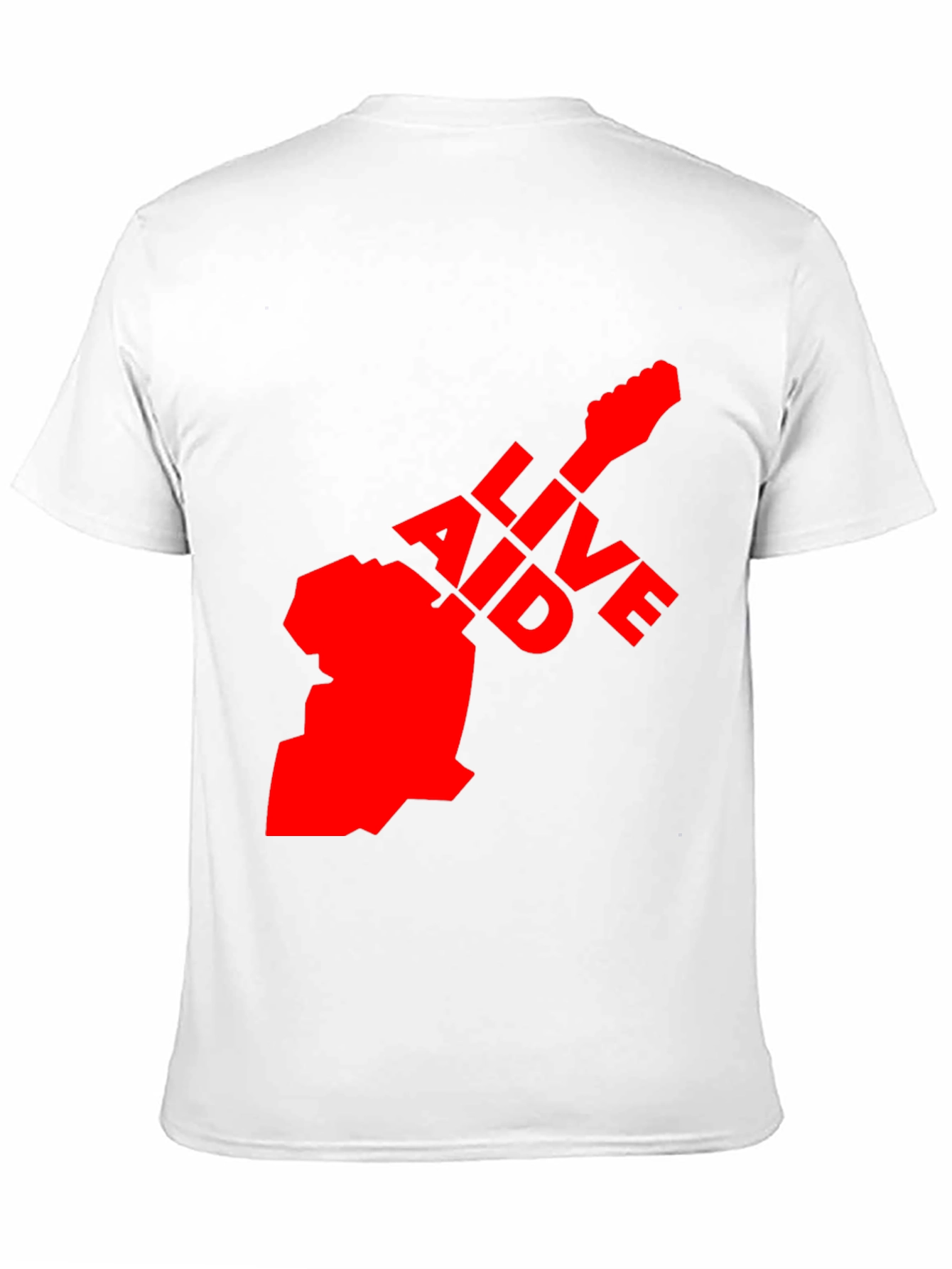 Live Aid Guitar Graphic Tee - Black Cotton - 11