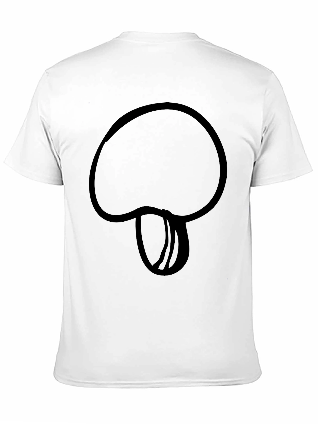 Black Mushroom Outline Black T-Shirt - Casual Style view 11