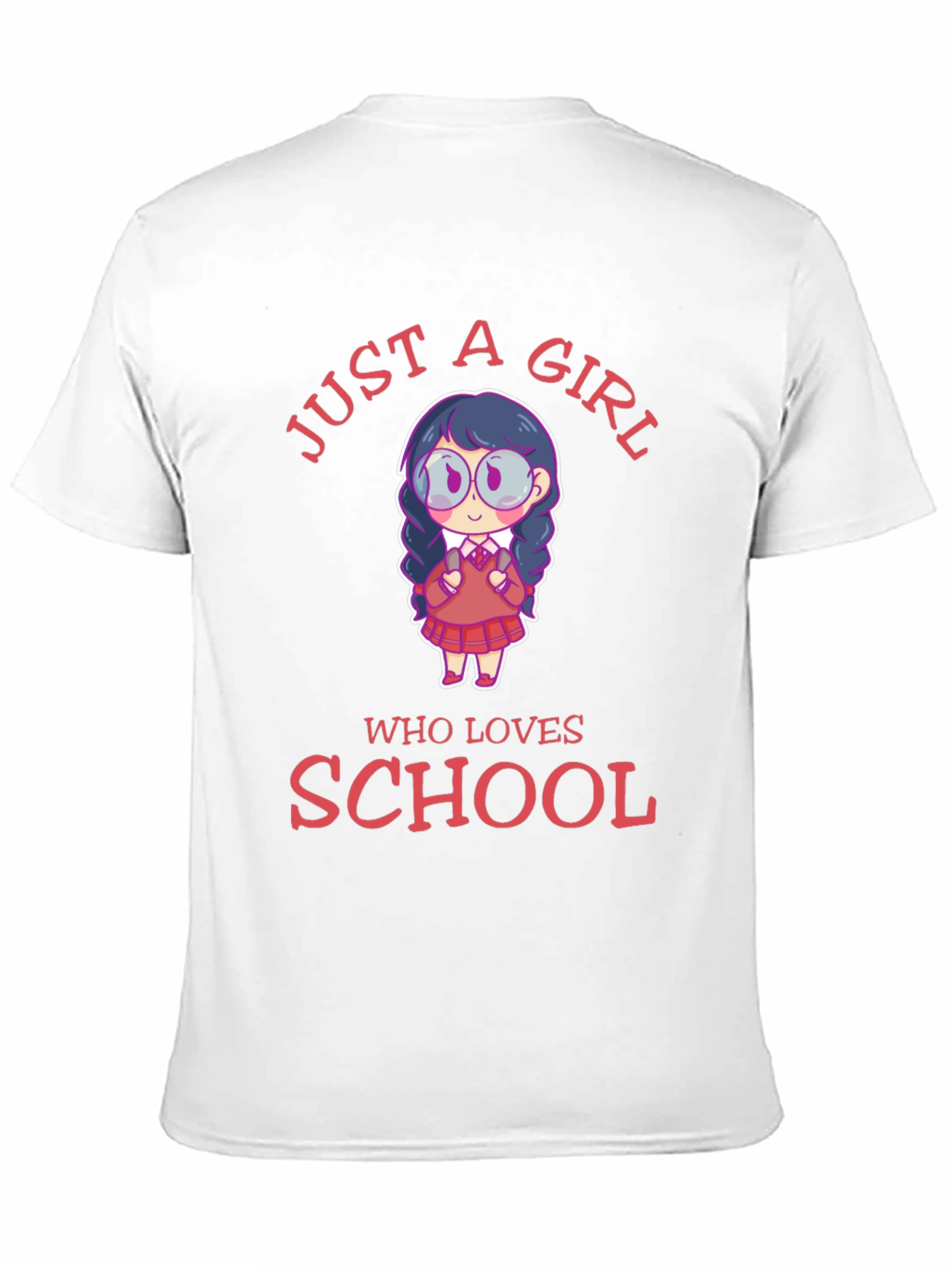 Black Just A Girl Who Loves School T-Shirt view 11