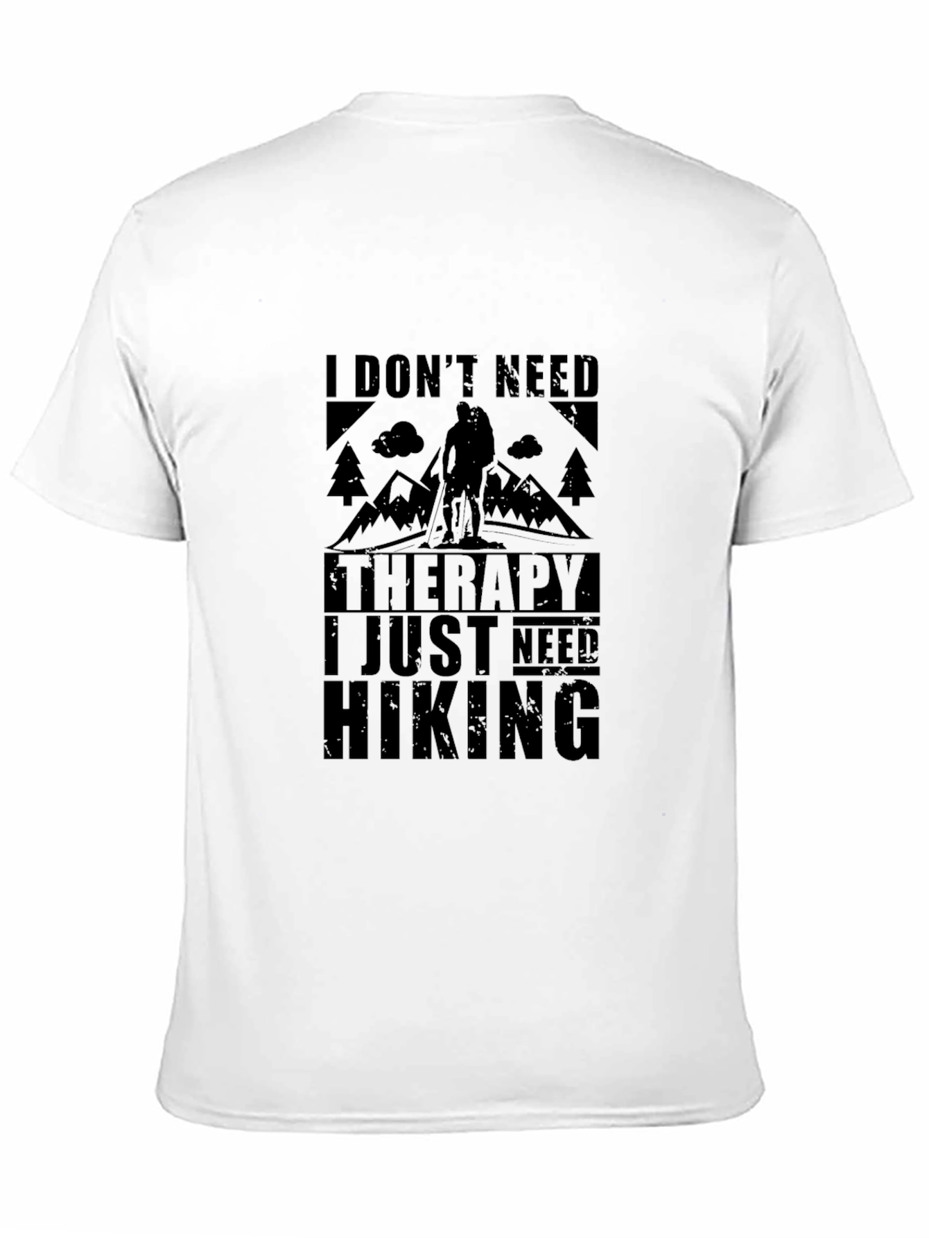 Black Hiking Therapy Black T-Shirt view 11