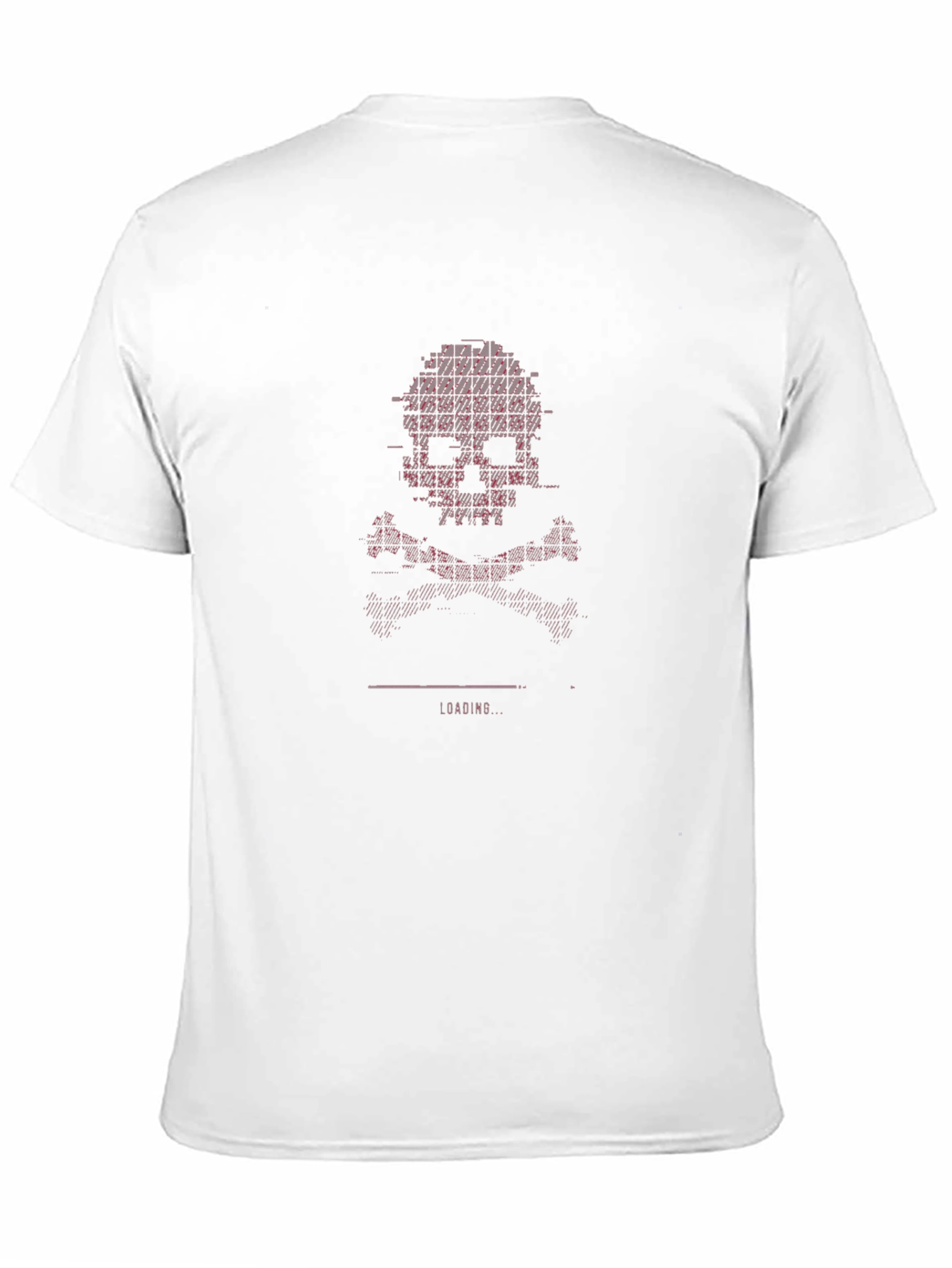 Pixel Skull Loading Black T-Shirt - Digital Glitch Design - 11