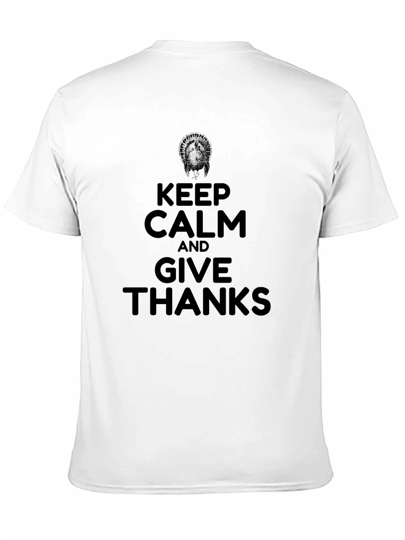 Black Keep Calm & Give Thanks Black Graphic Tee Shirt view 11