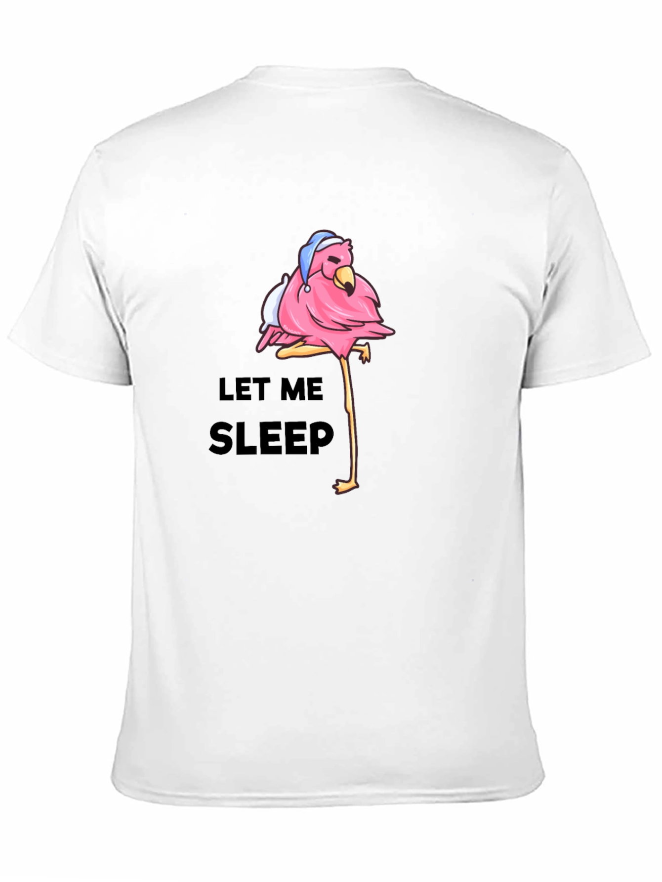 Black Sleepy Flamingo Graphic T-Shirt - Men's Black Tee view 11