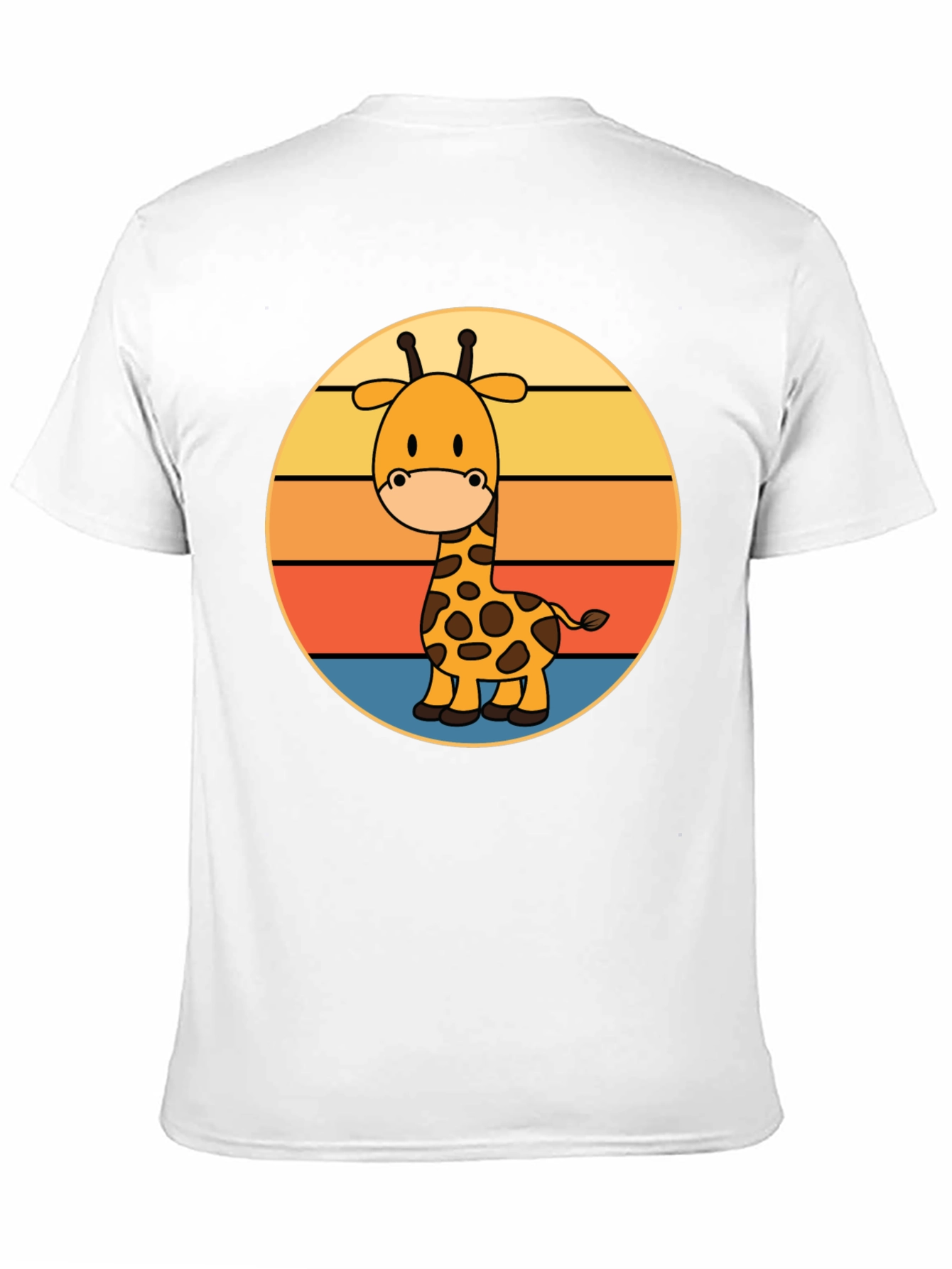Black Giraffe Retro Sunset T-Shirt view 11