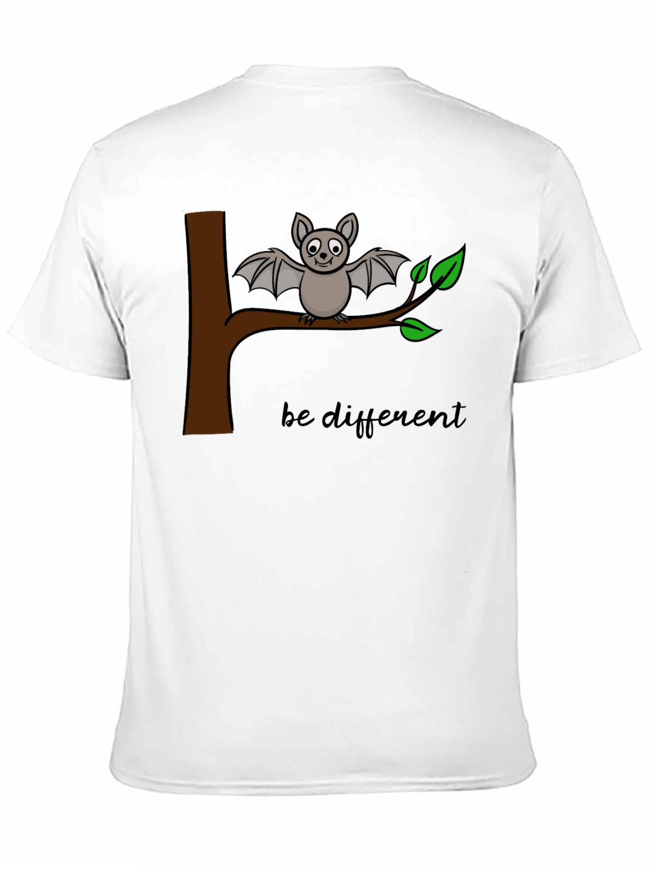 Black Be Different Bat Graphic Tee - Black Cotton Casual Shirt view 11