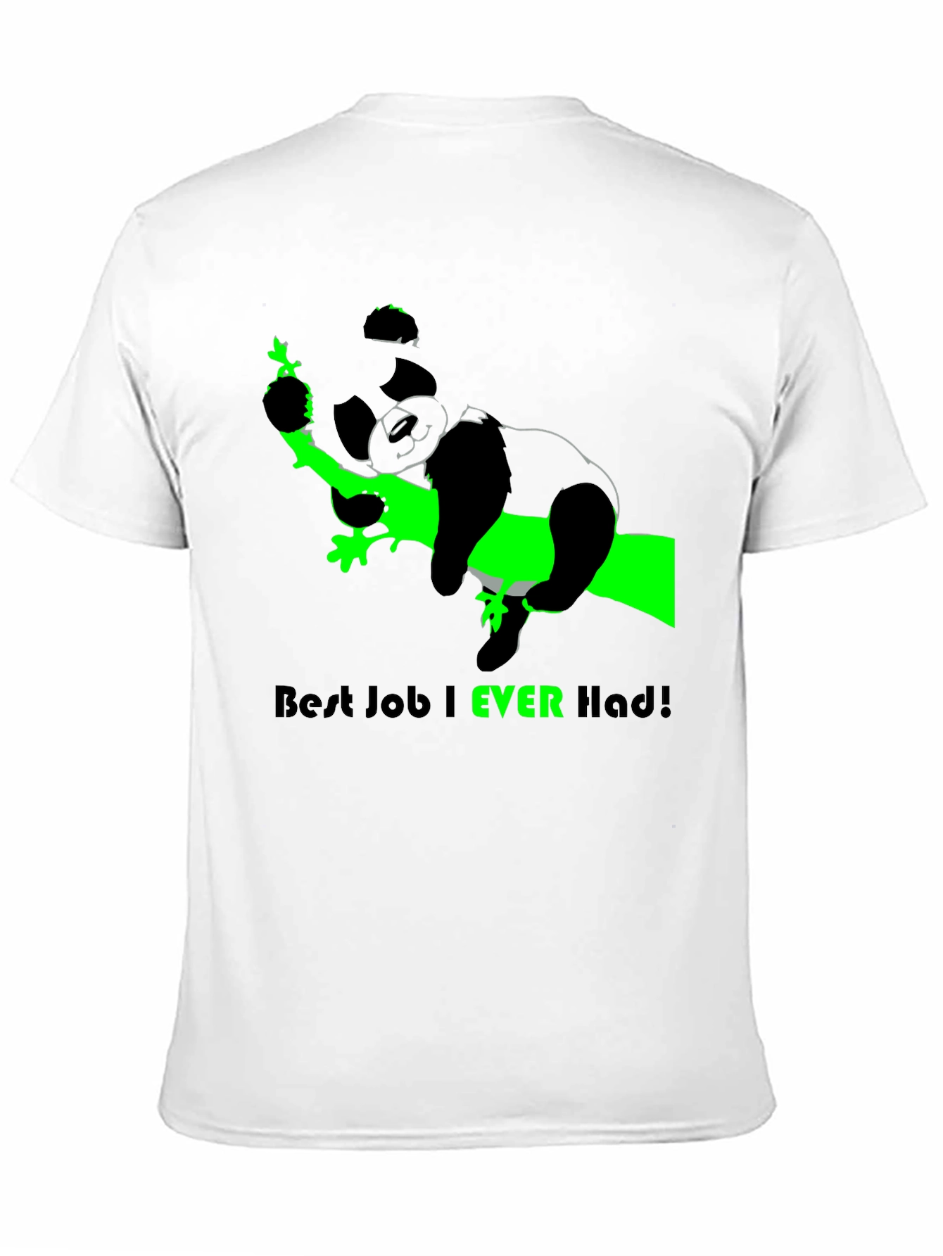 Black Best Job Ever T-Shirt - Relaxed Panda Design view 11