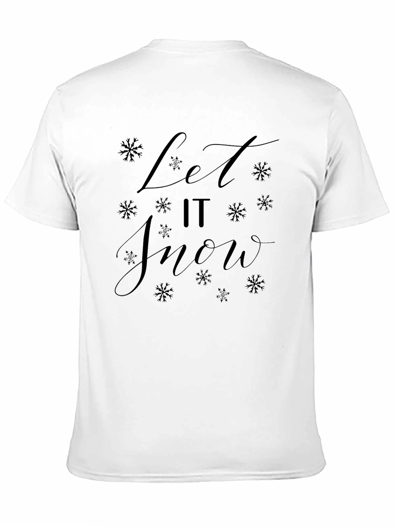 Black Let It Snow T-Shirt - Holiday Festive Tee view 11