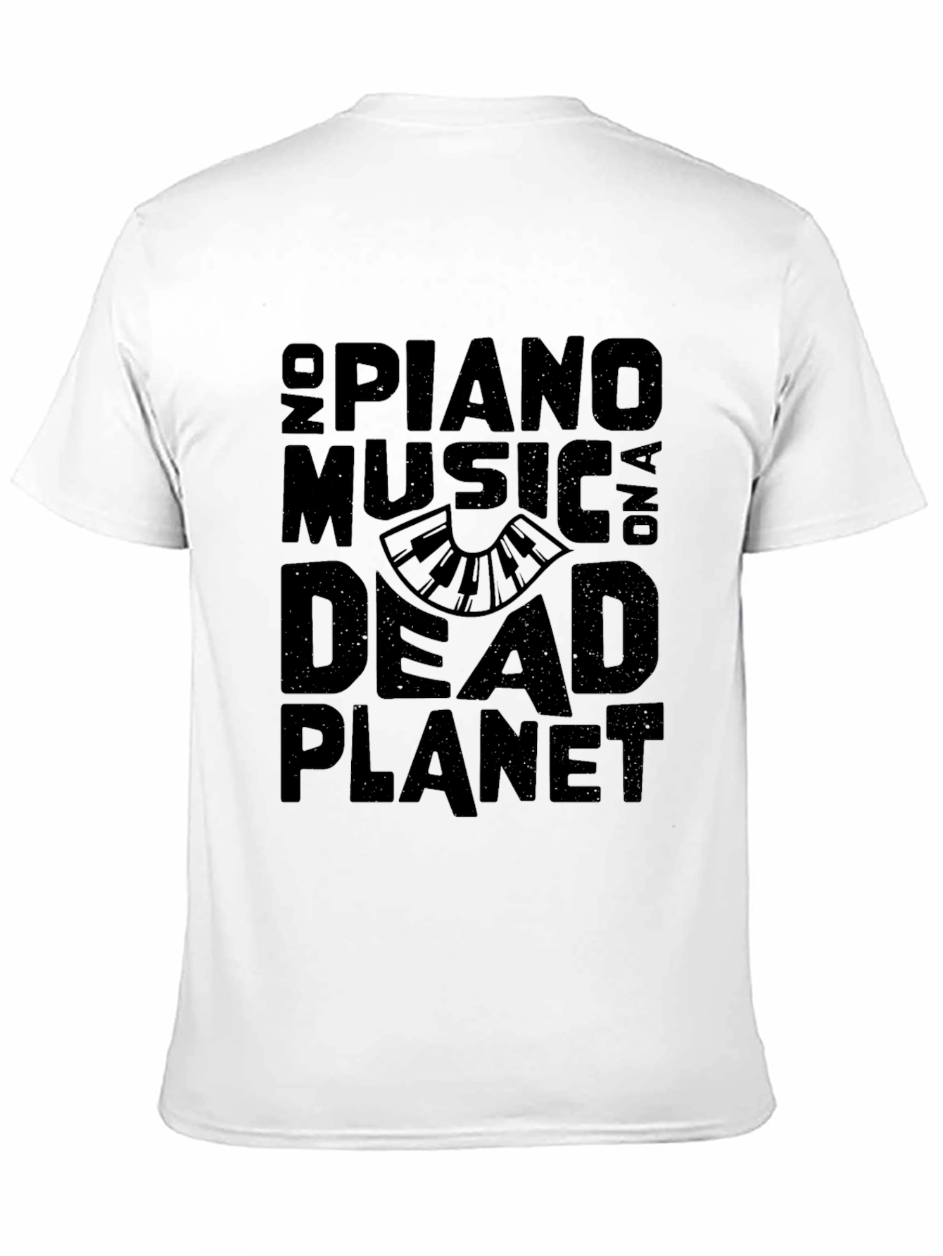 Black No Piano Music On A Dead Planet Black T-Shirt view 11