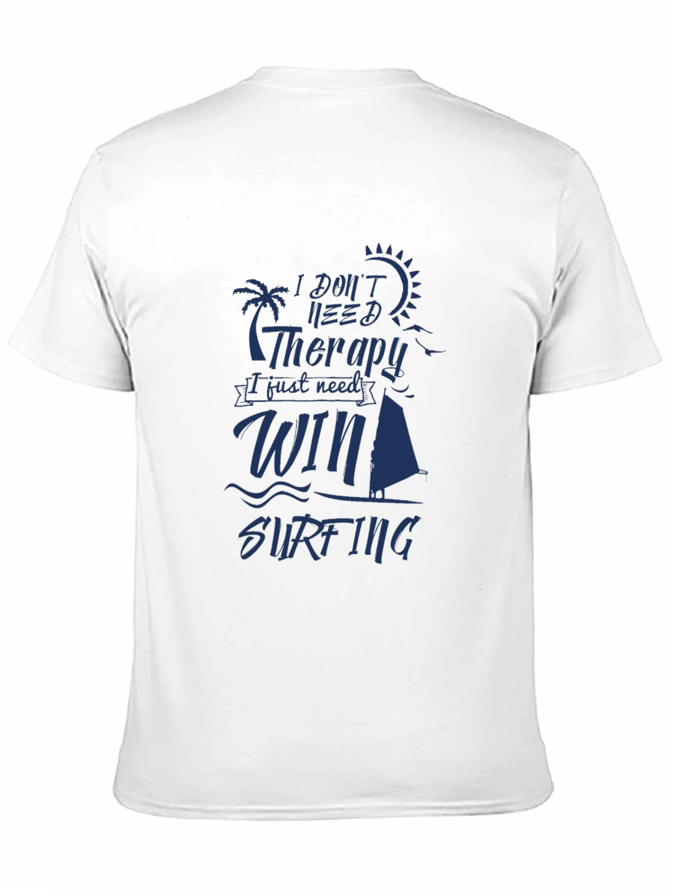 Black Windsurfing Therapy Tee - Black Cotton T-Shirt view 11