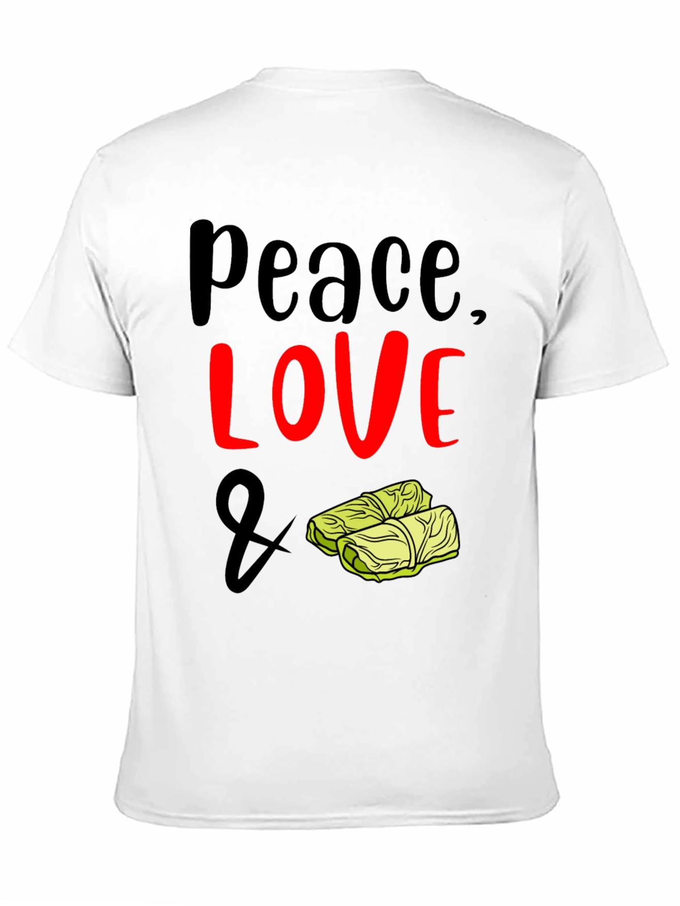 Black Peace, Love & Cabbage Roll T-Shirt view 11
