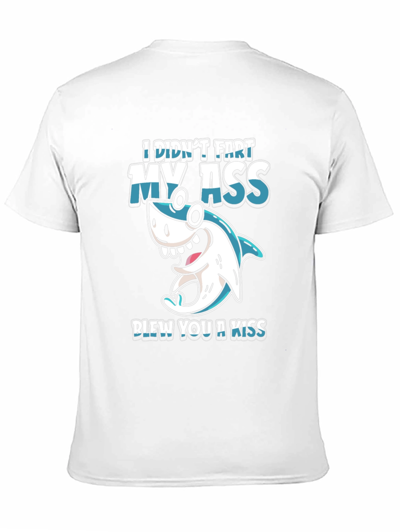 Black Funny Shark Fart Kiss T-Shirt - Humor Tee view 11