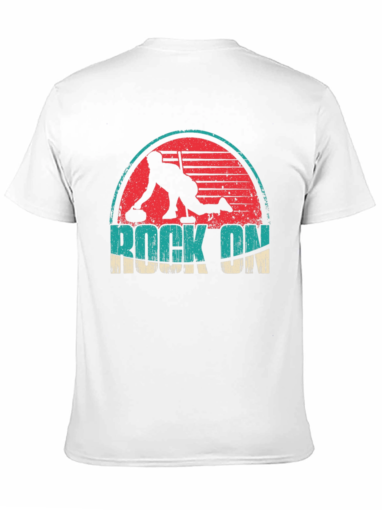 Black Rock On Curling Graphic Tee - Retro Design view 11