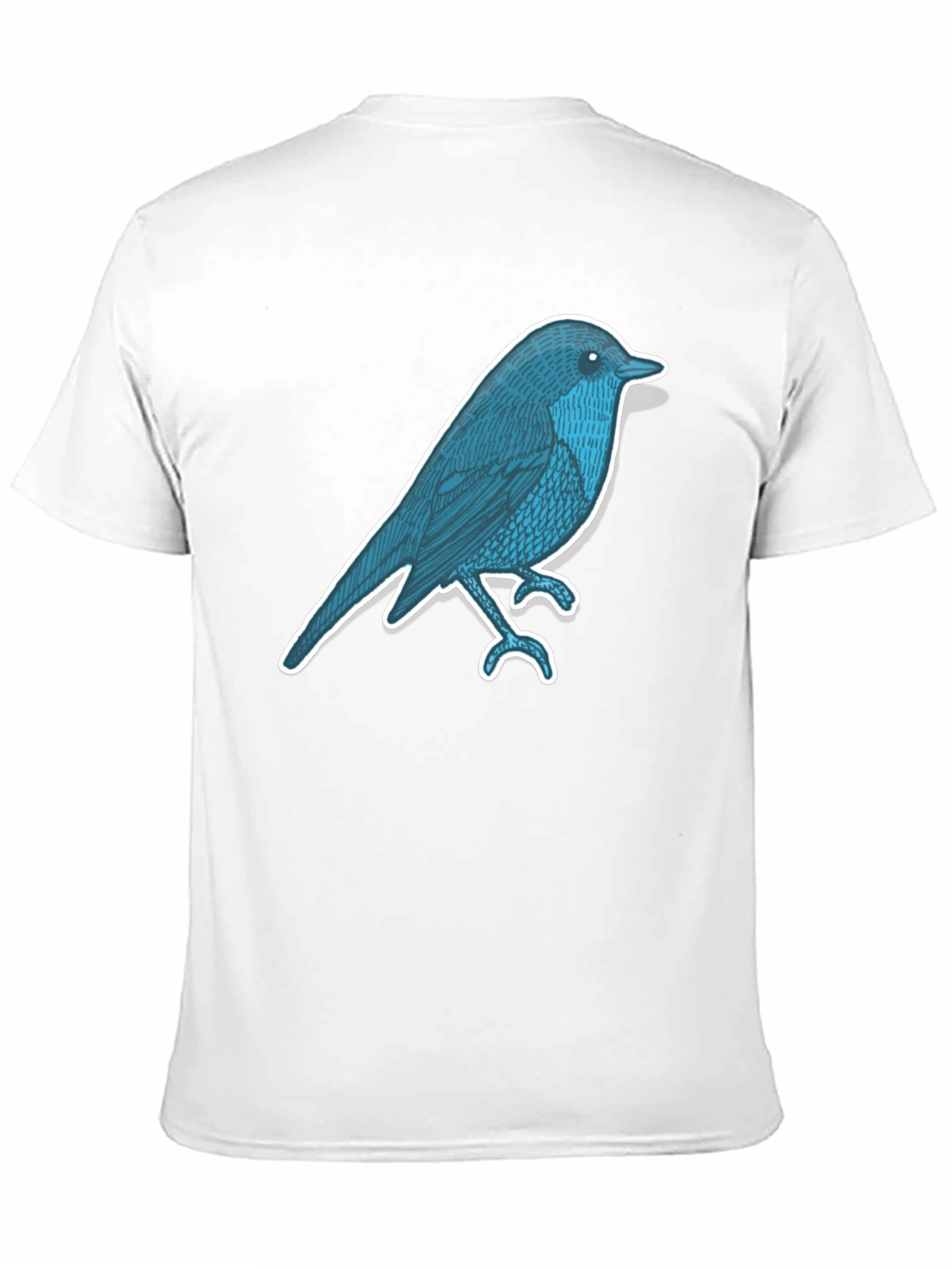 Black Men's Black T-Shirt with Bird Graphic view 11