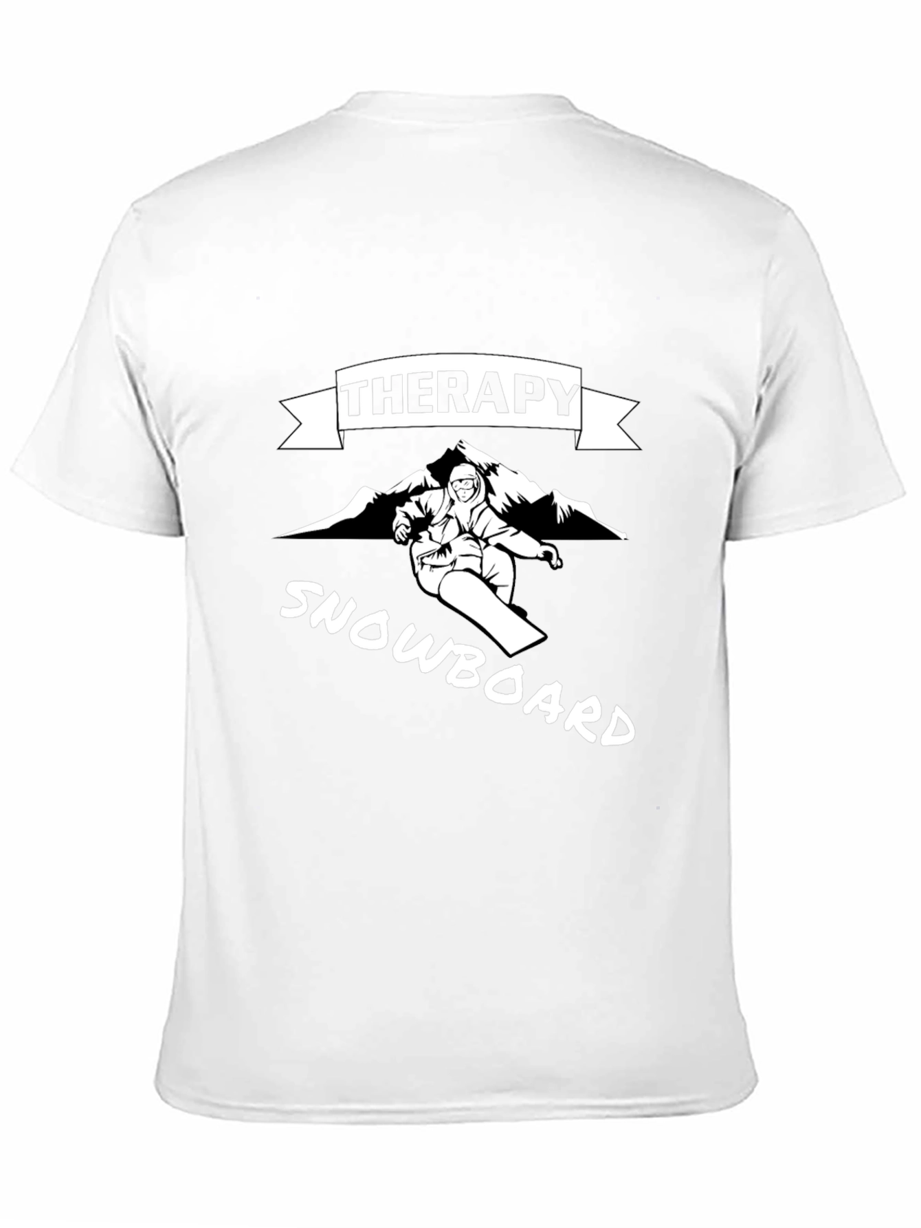 Black Therapy Snowboard T-Shirt - Unisex Black Tee view 11