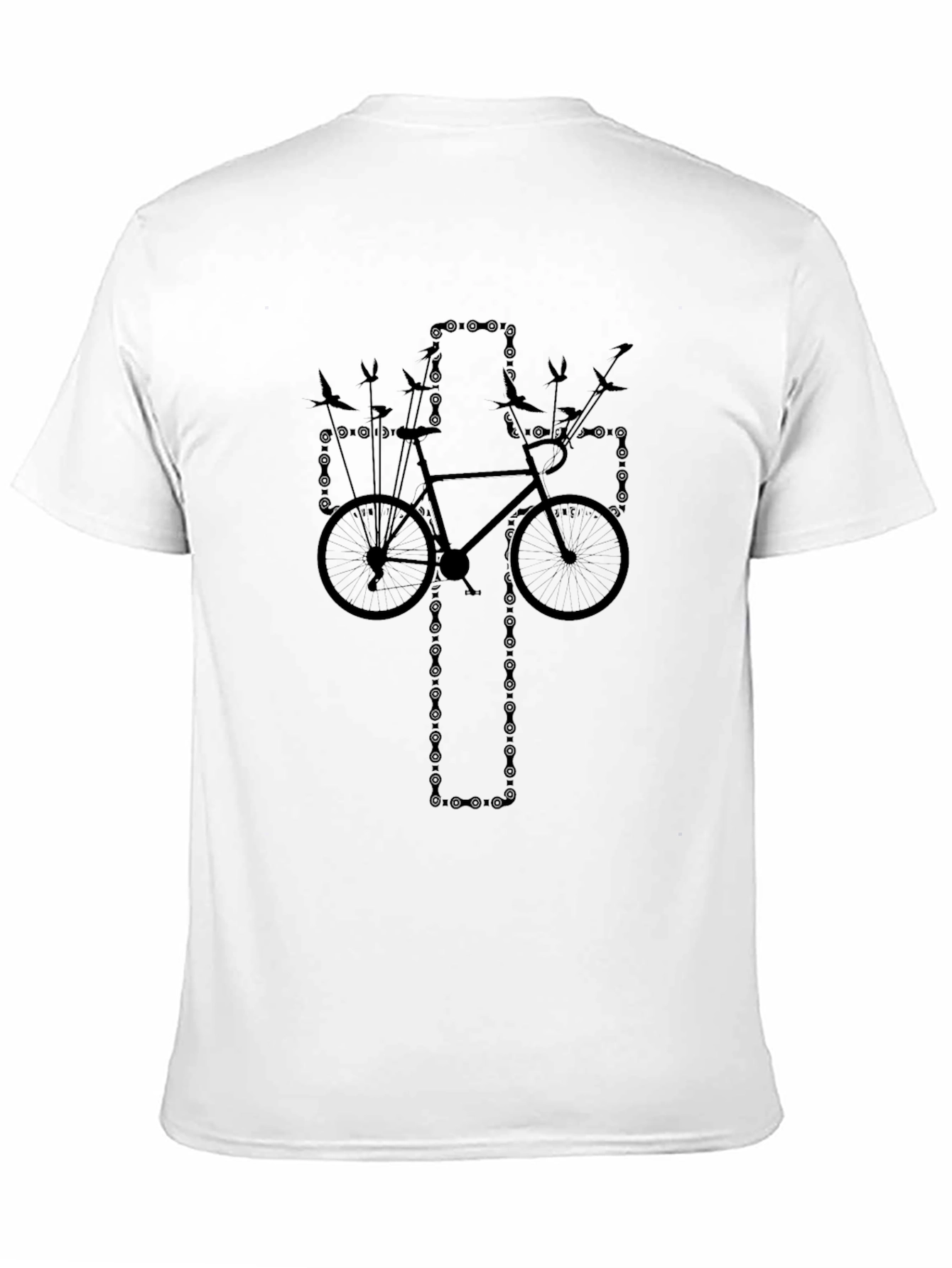 Black Bike Chain Cross T-Shirt - Unique Cycle Design view 11