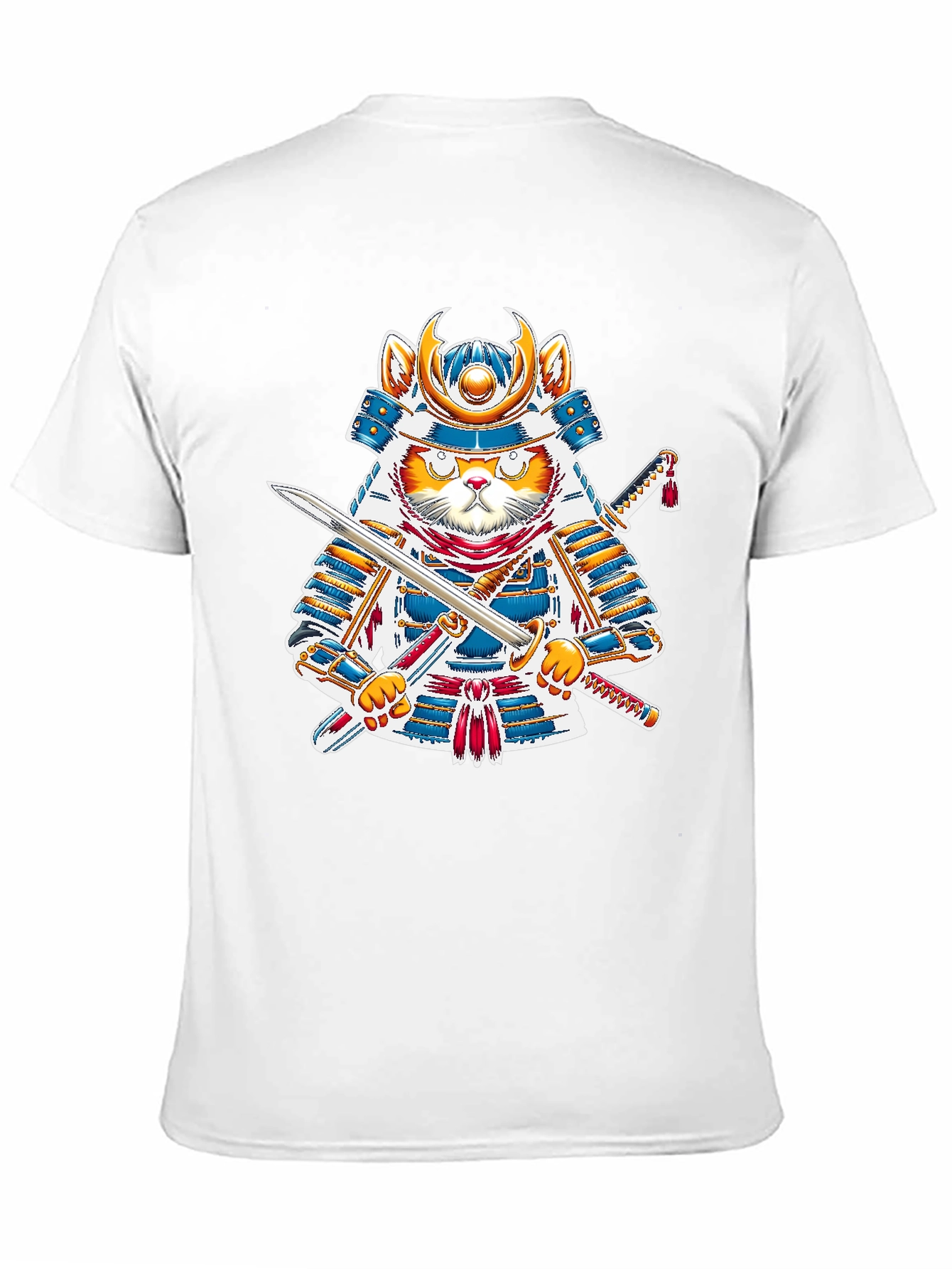 Black Samurai Cat T-Shirt - Warrior Kitten Graphic Tee view 11