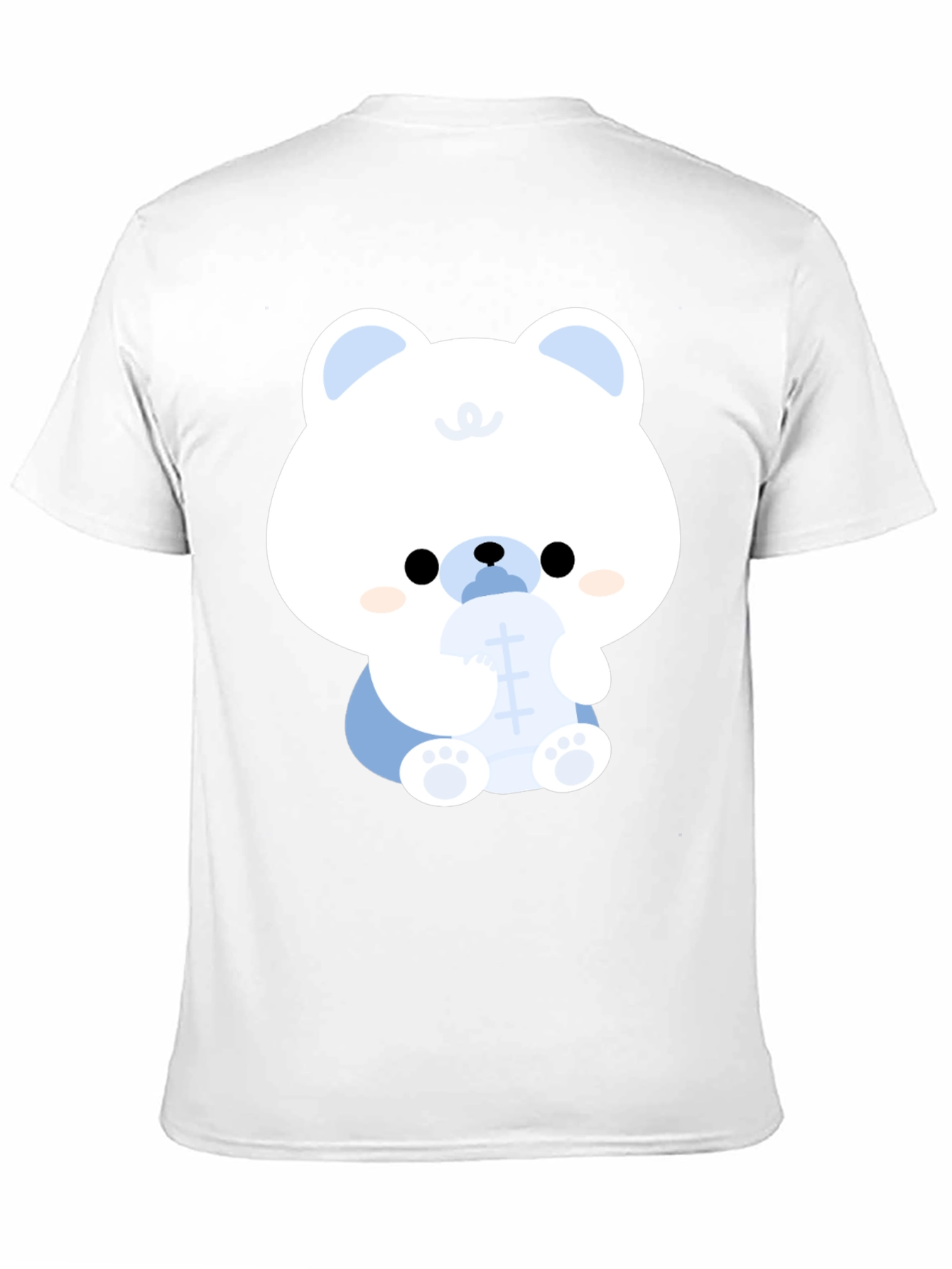 Black Cute Cartoon Bear Black T-Shirt view 11