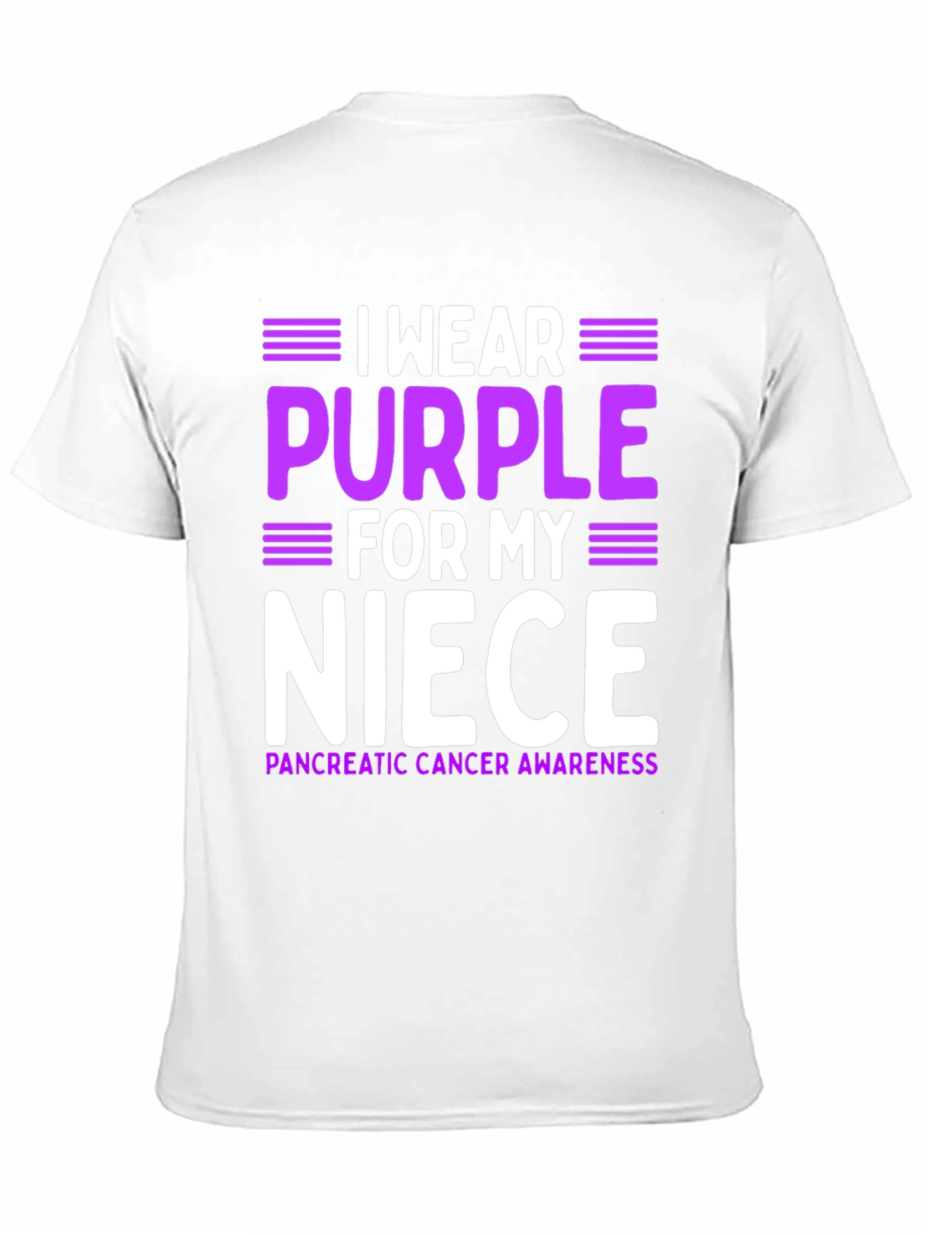 Black I Wear Purple For My Niece T-Shirt Pancreatic Cancer Awareness view 11