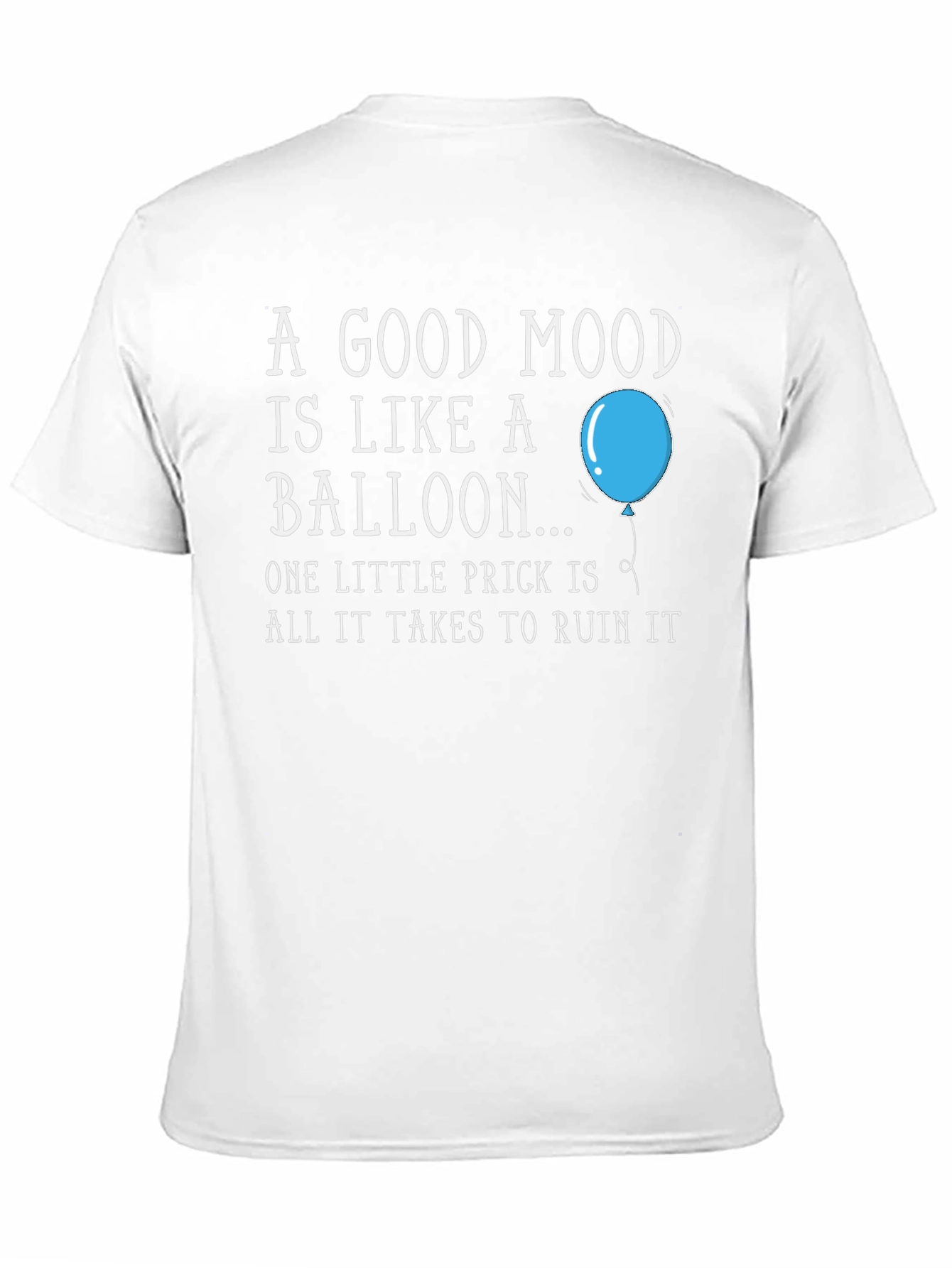 Black Good Mood Balloon Graphic T-Shirt - Funny Humor Tee view 11