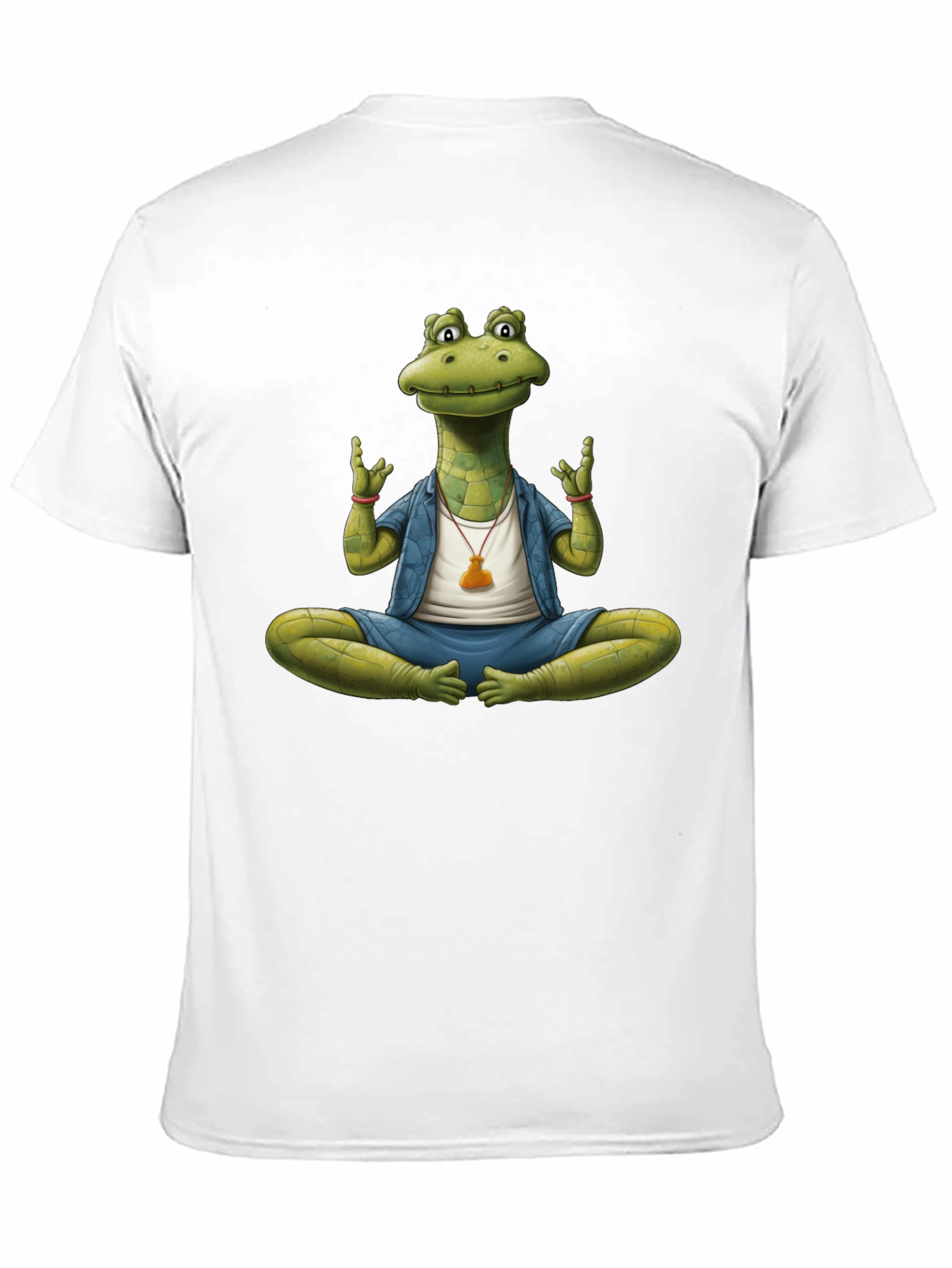 Black Yoga Alligator T-Shirt - Meditating Reptile Tee view 11