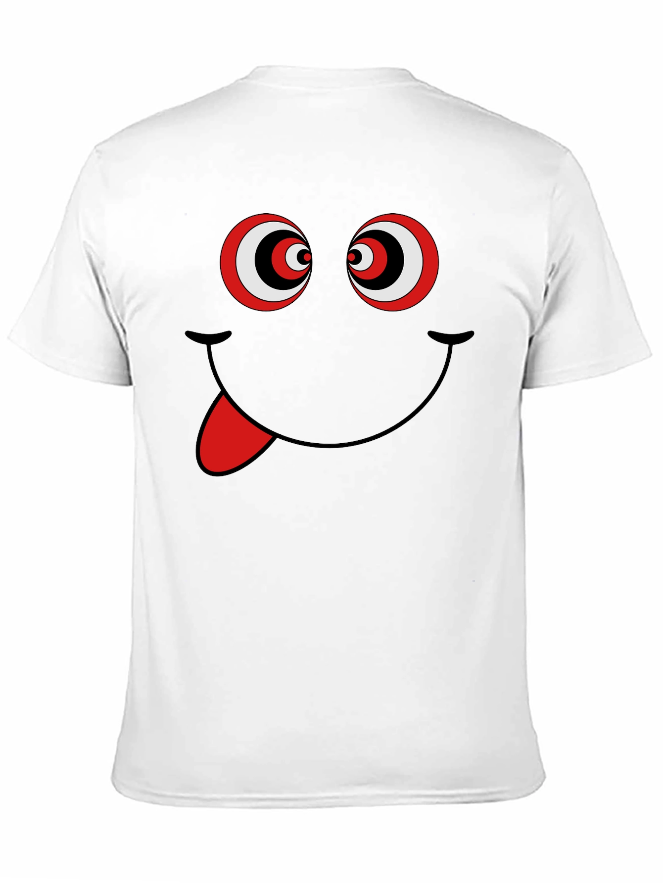 Black Funny Graphic Tee - Crazy Eyes Smiley Face T-Shirt view 11