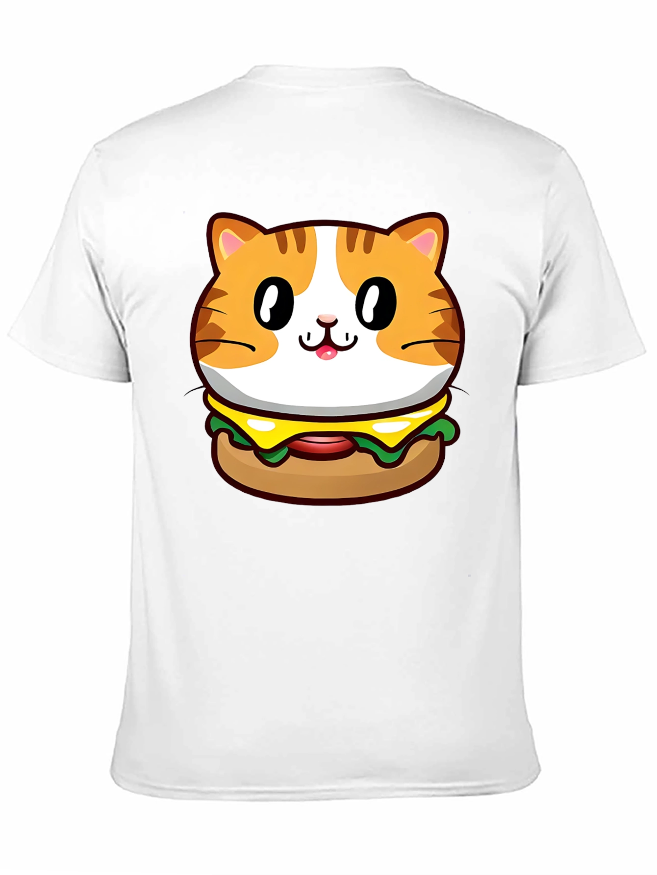 Black Cat Burger Graphic Tee - Unisex Black T-Shirt view 11