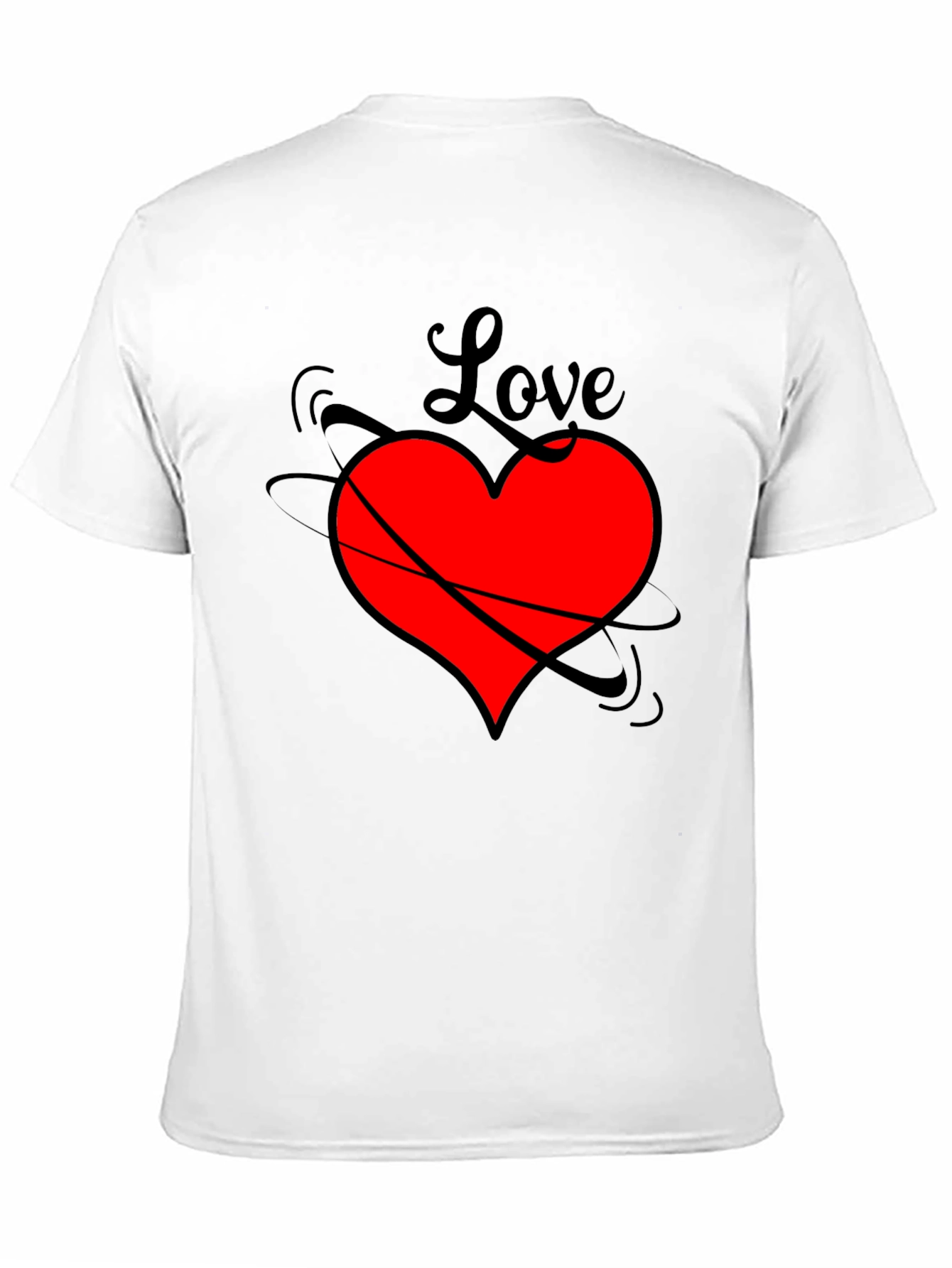 Black Love Heart Black T-Shirt - Stylish Graphic Tee view 11