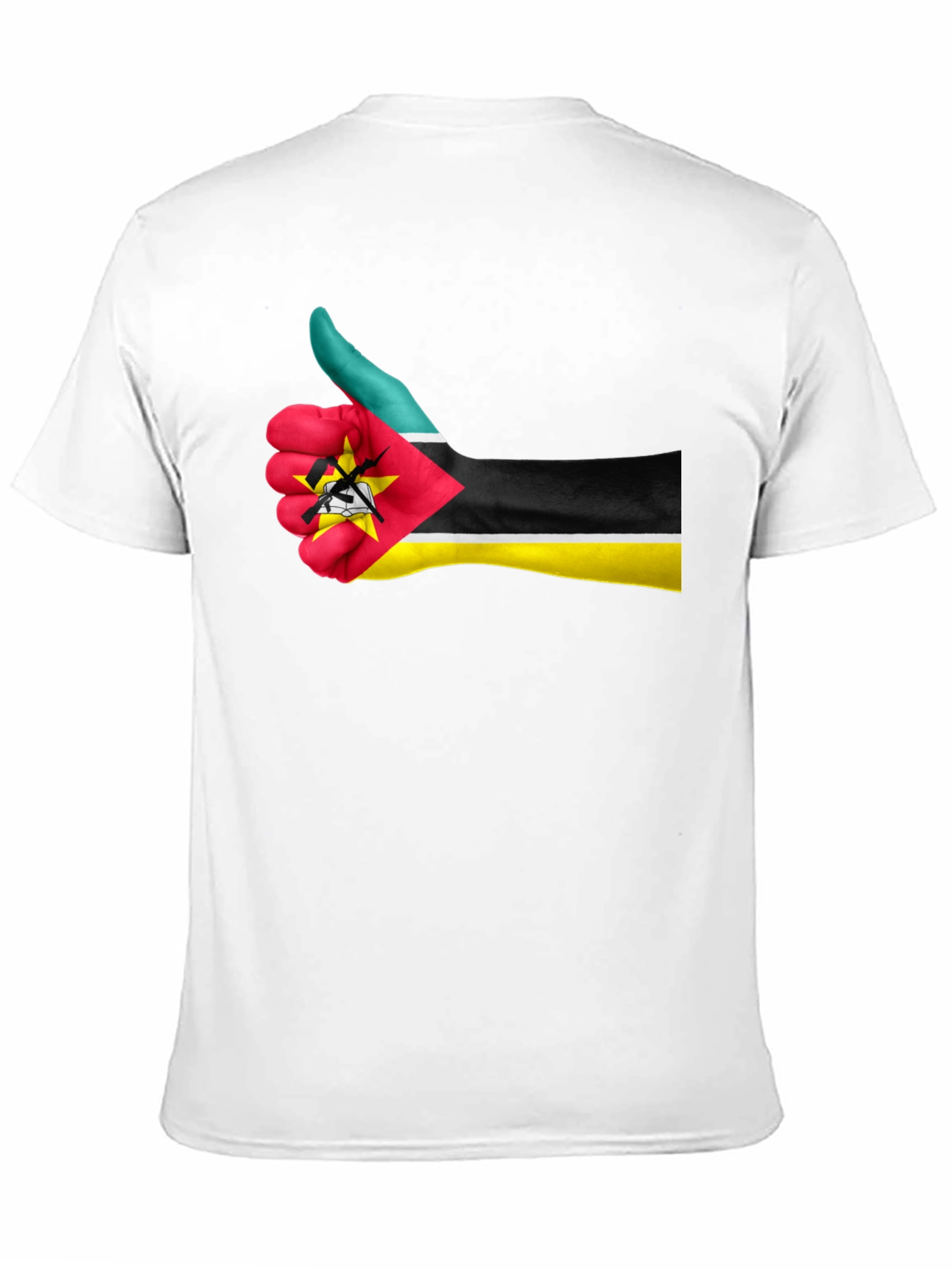 Black Mozambique Flag Thumb Up Graphic T-Shirt view 11