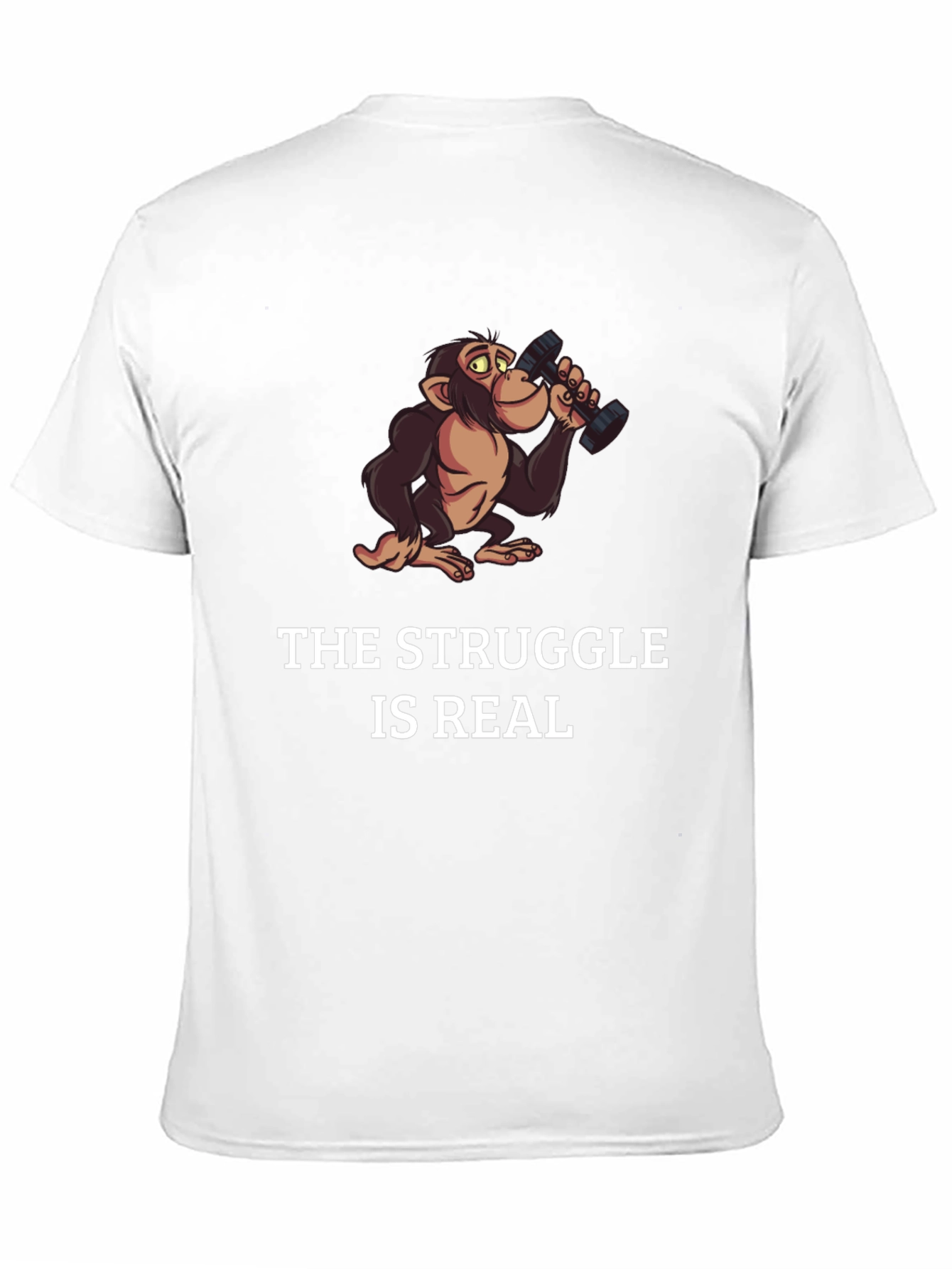 Black Funny Monkey The Struggle is Real Black T-Shirt view 11