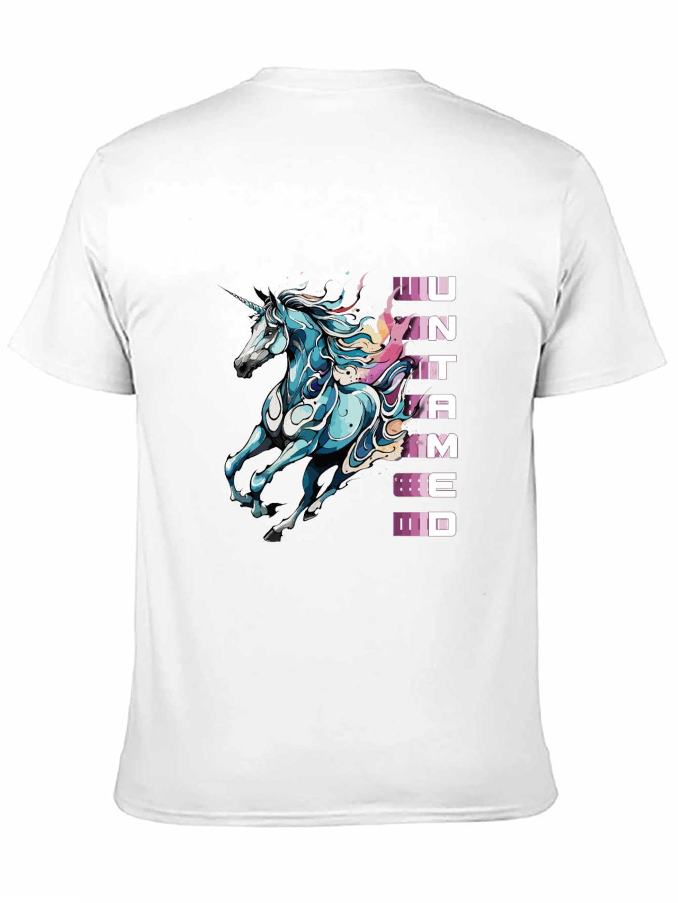 Black Untamed Unicorn Graphic Tee - Black Cotton Shirt view 11