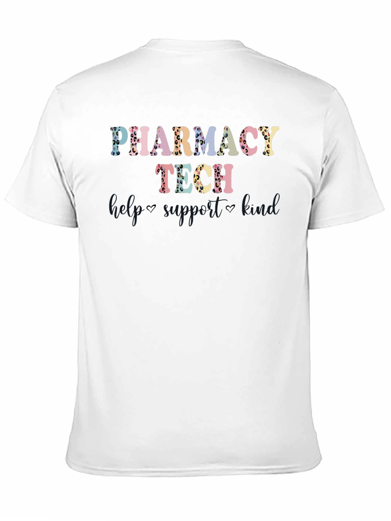 Black Pharmacy Tech T-Shirt - Leopard Print Design view 11