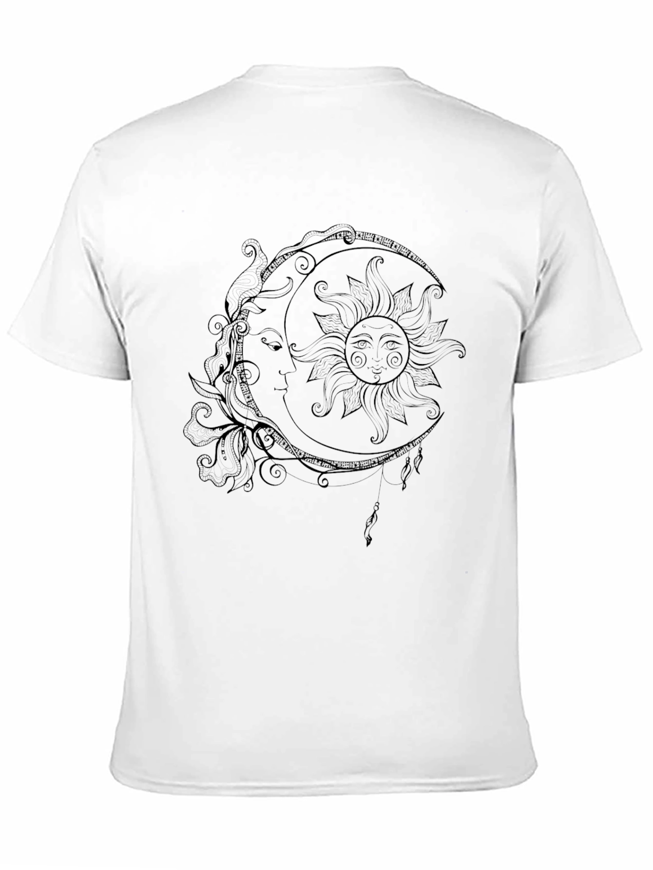 Black Celestial Sun & Moon Graphic Tee - Black view 11