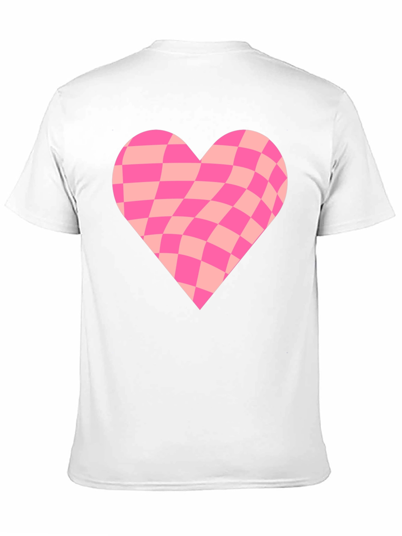 Black Warped Checkered Heart Graphic Tee - Black view 11