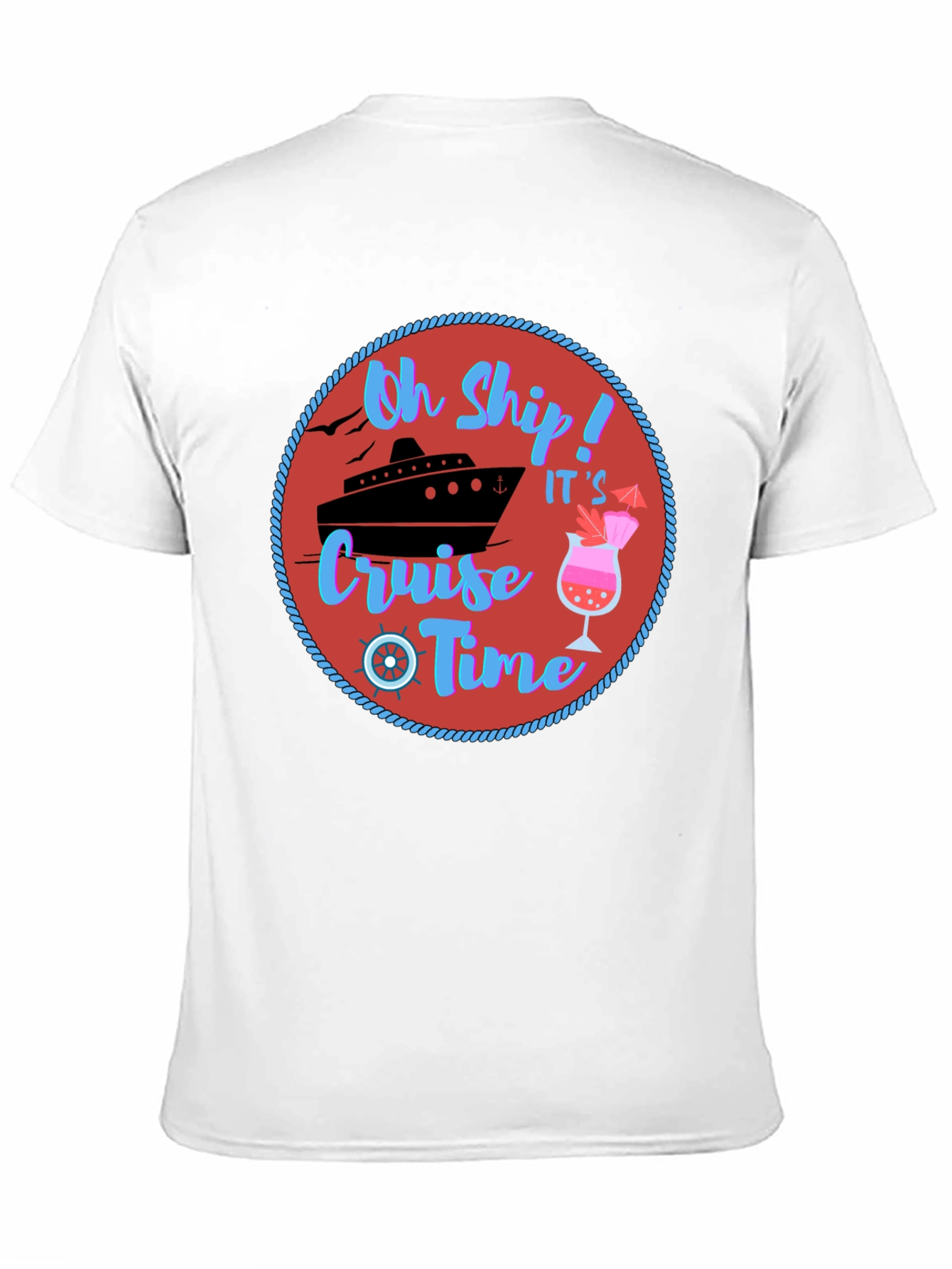 Black Oh Ship Cruise Time T-Shirt - Nautical Vacation Tee view 11