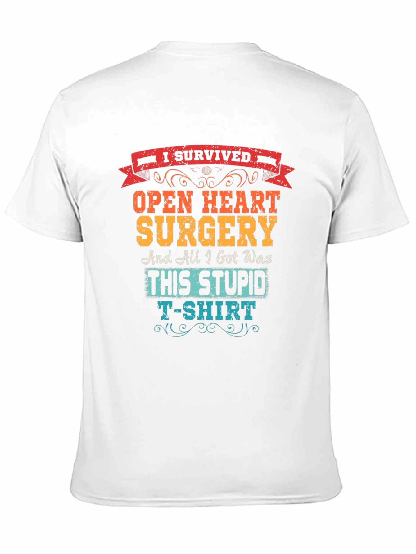 Black I Survived Open Heart Surgery T-Shirt view 11