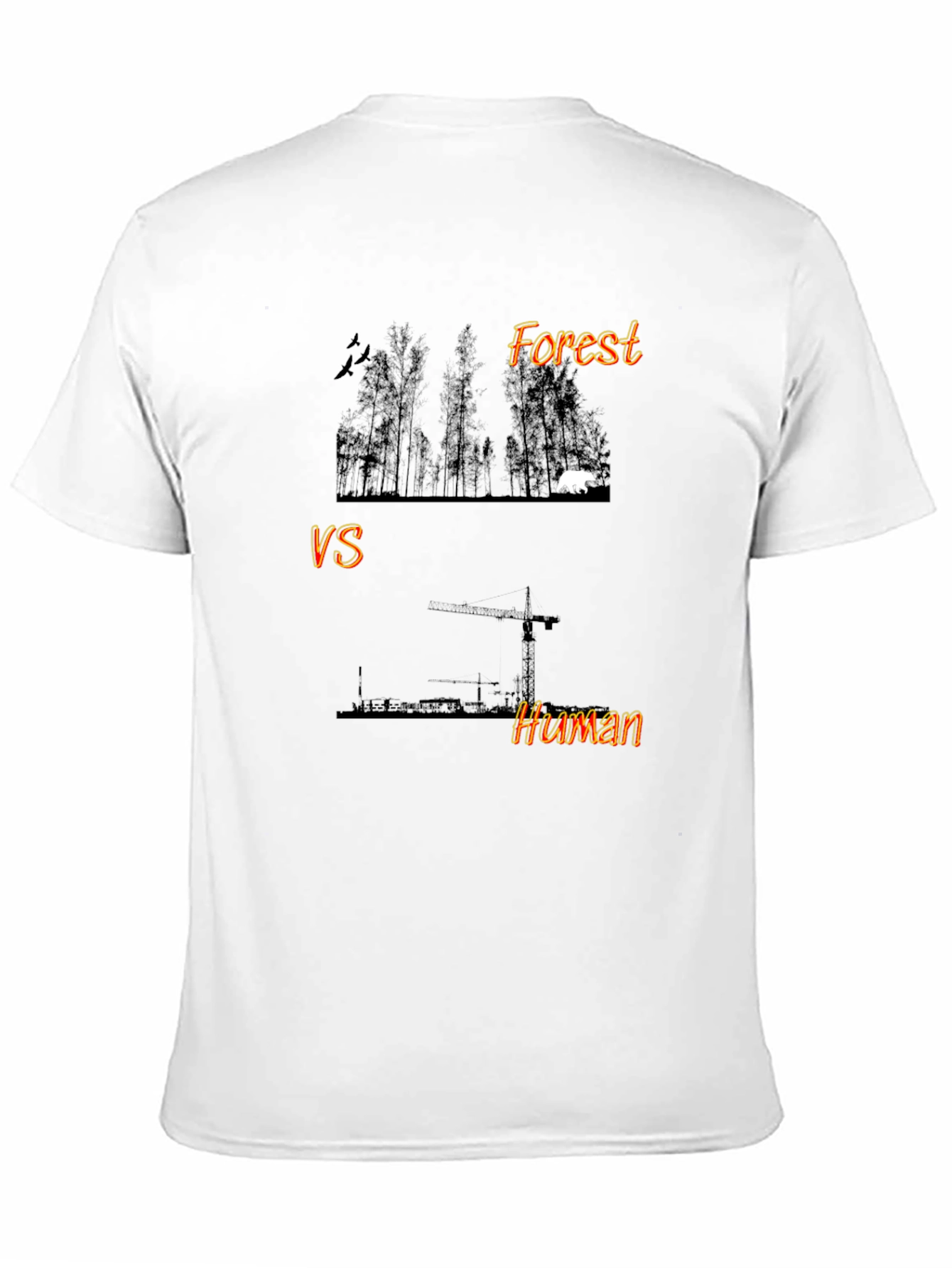 Black Forest vs Human Graphic Print Black T-Shirt view 11