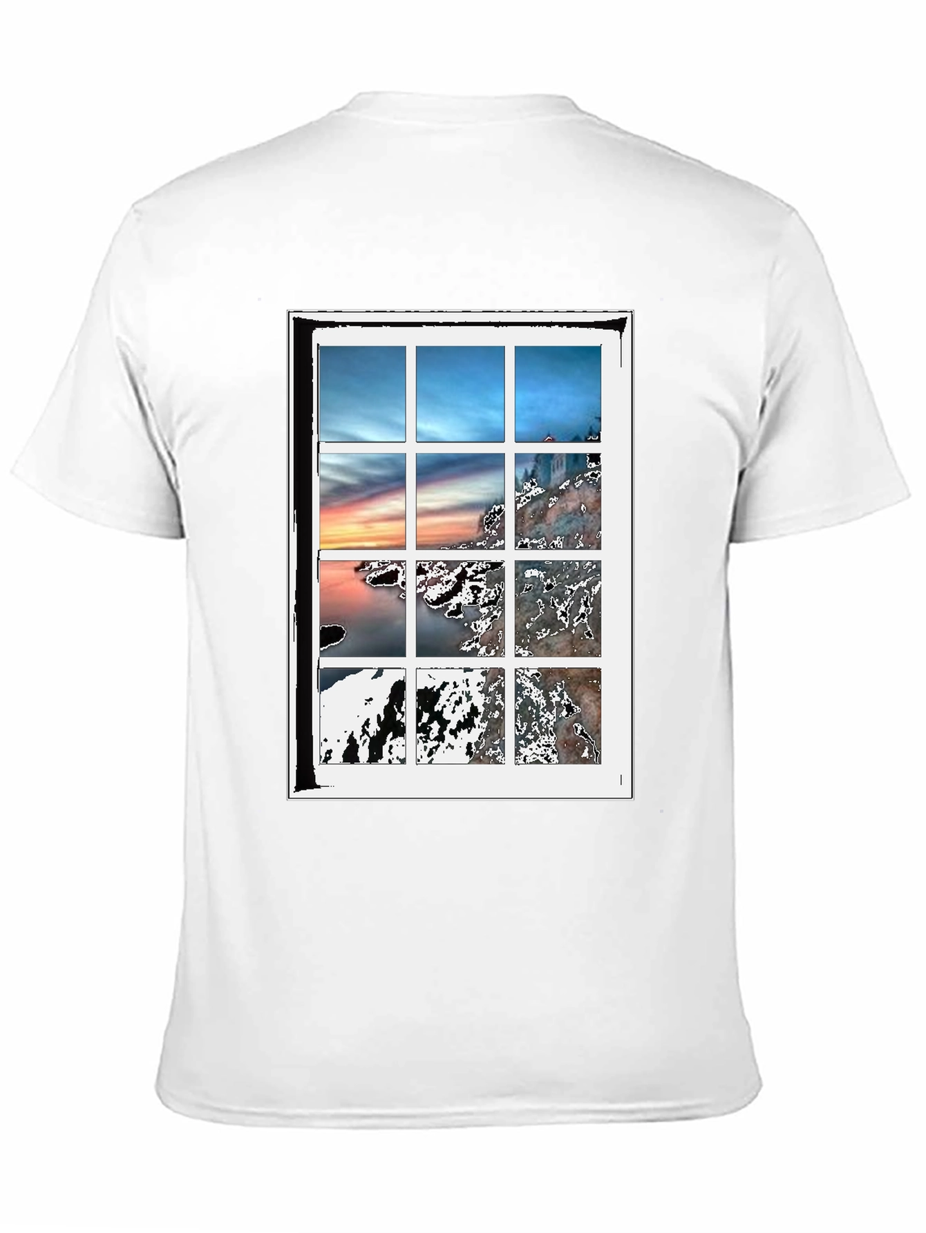 Black Scenic Window Graphic Tee - Black Cotton Blend T-Shirt view 11