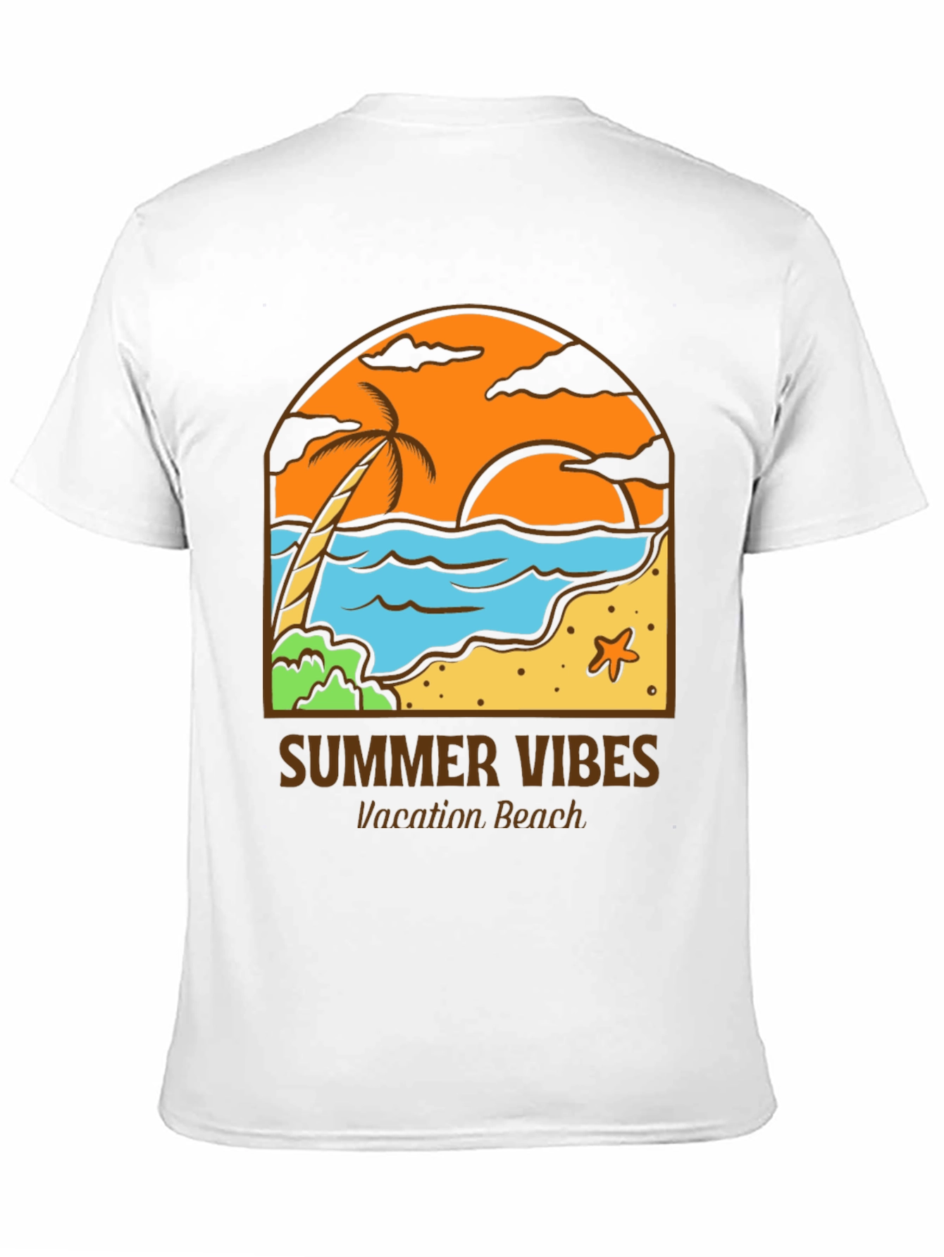 Black Summer Vibes Graphic Tee - Vacation Beach view 11