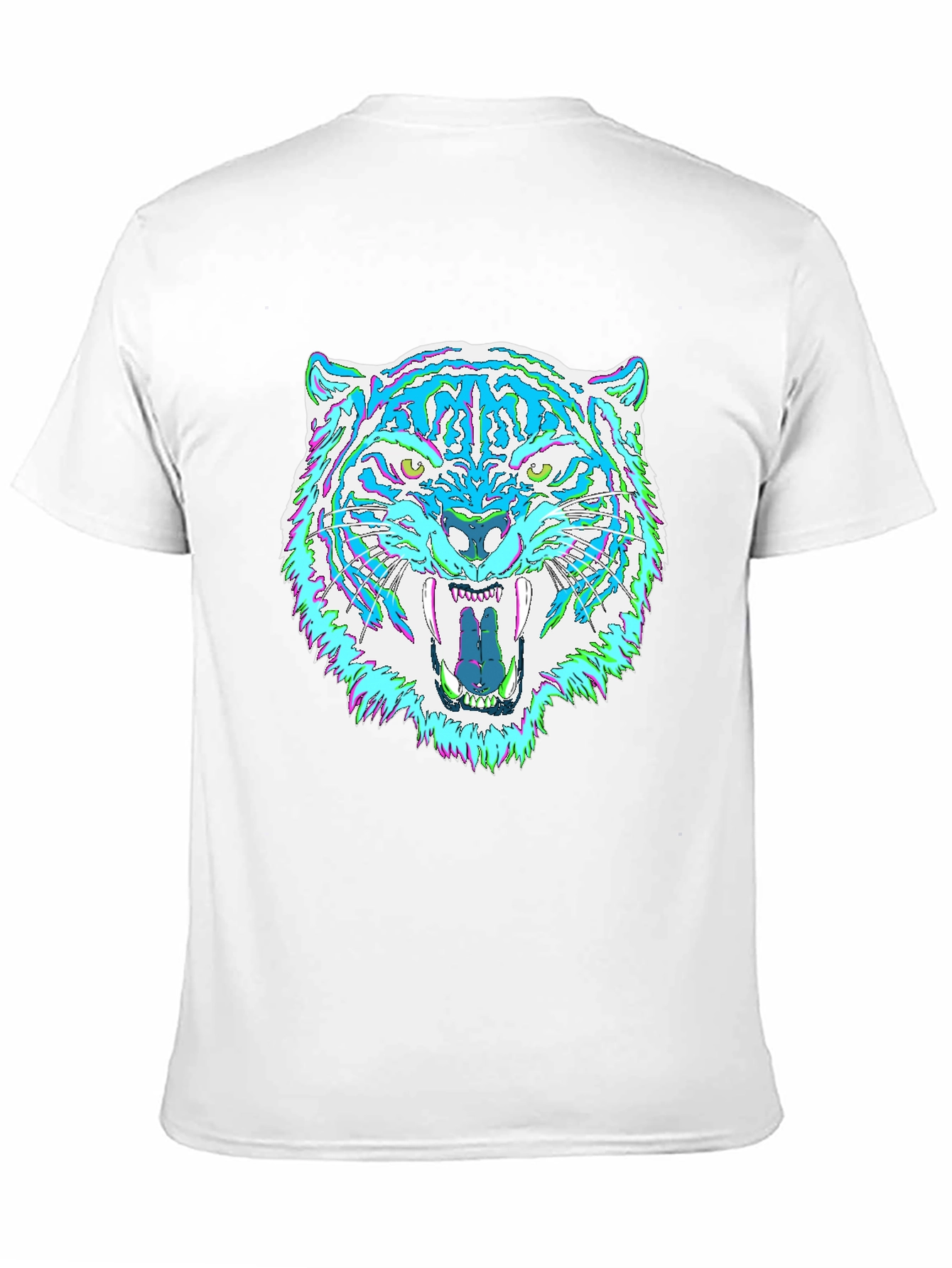 Black Psychedelic Tiger Graphic Tee - Men's Black T-Shirt view 11