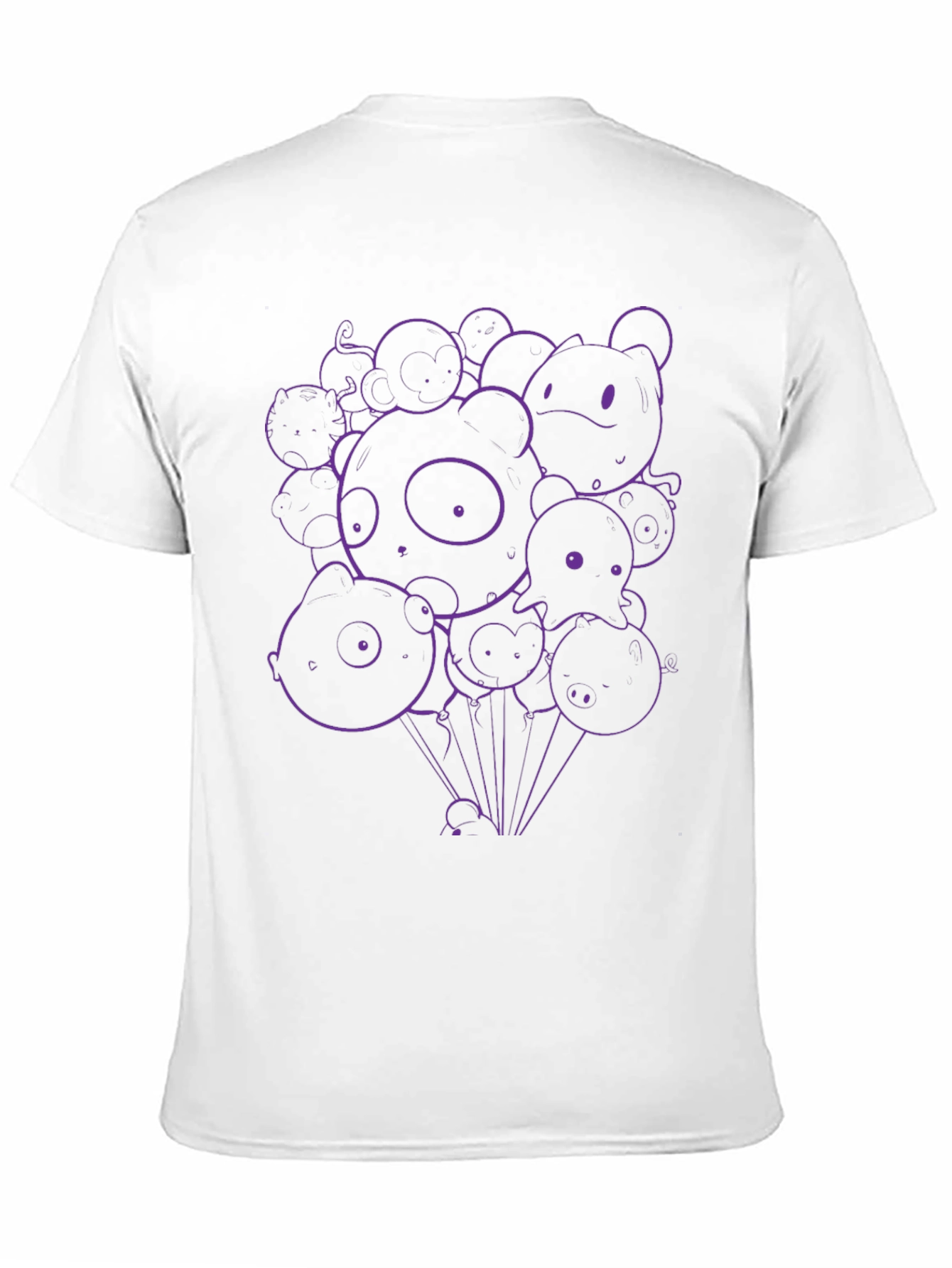 Black Cartoon Animal Balloons Graphic Tee view 11