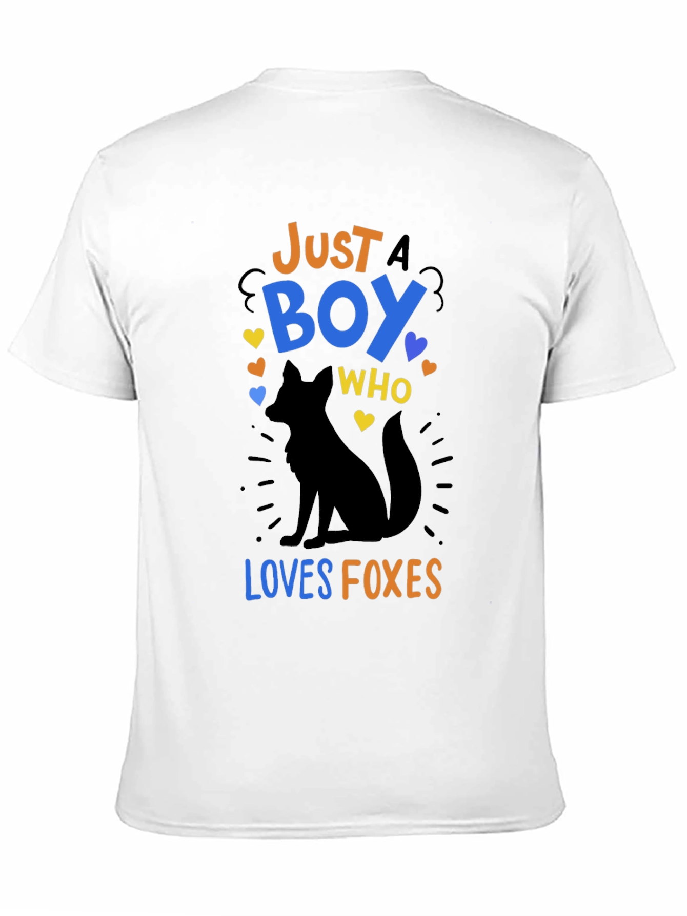 Black Just A Boy Who Loves Foxes T-Shirt view 11