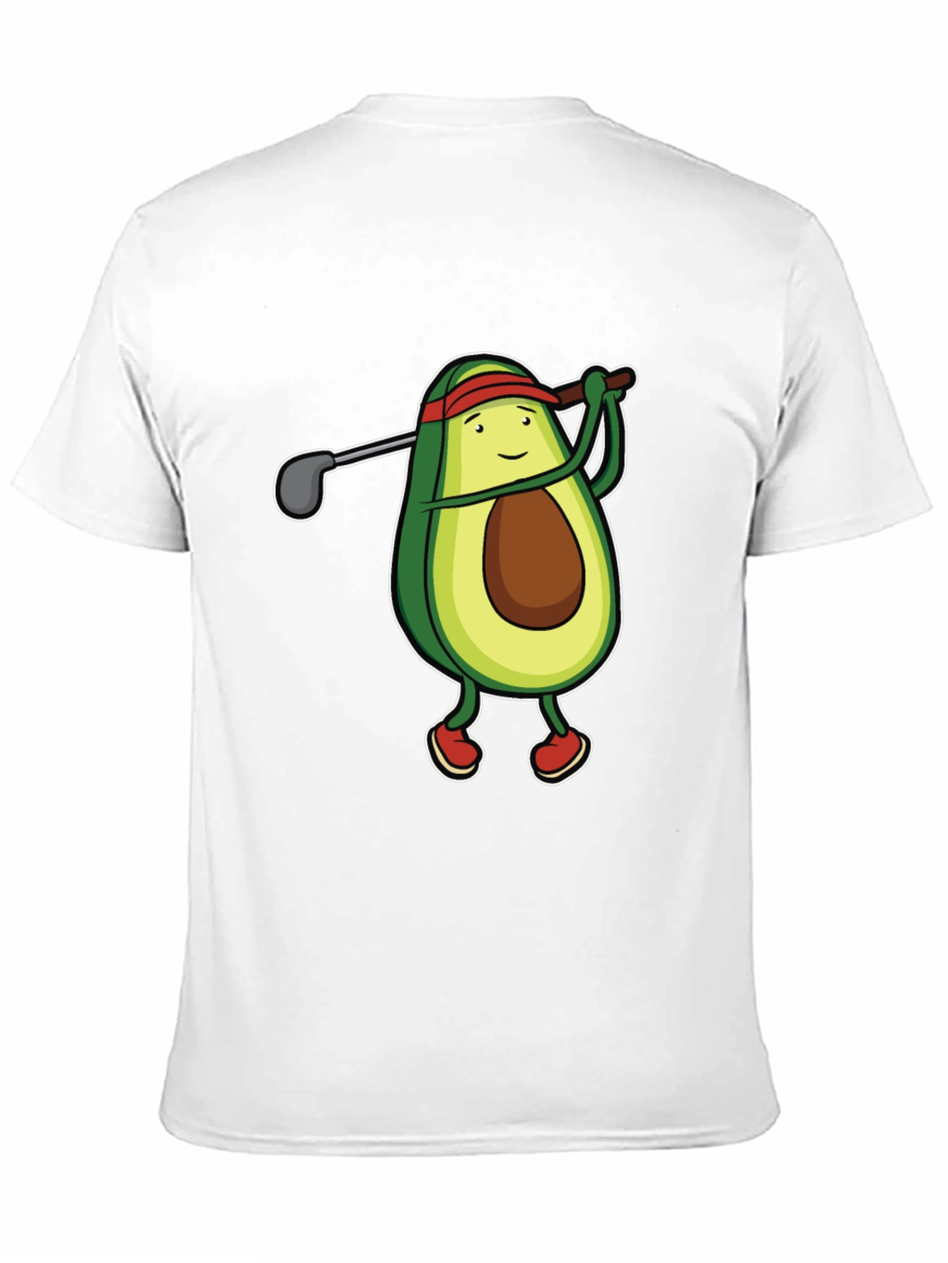 Black Avocado Golfer Funny Black T-Shirt view 11