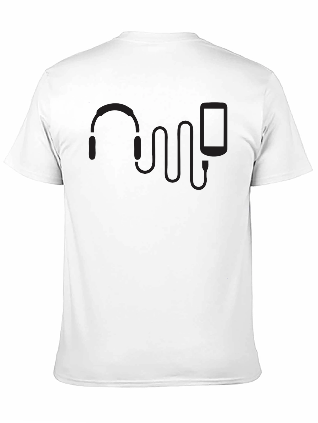 Black Headphones & Phone Graphic T-Shirt - Music Lover Tee view 11